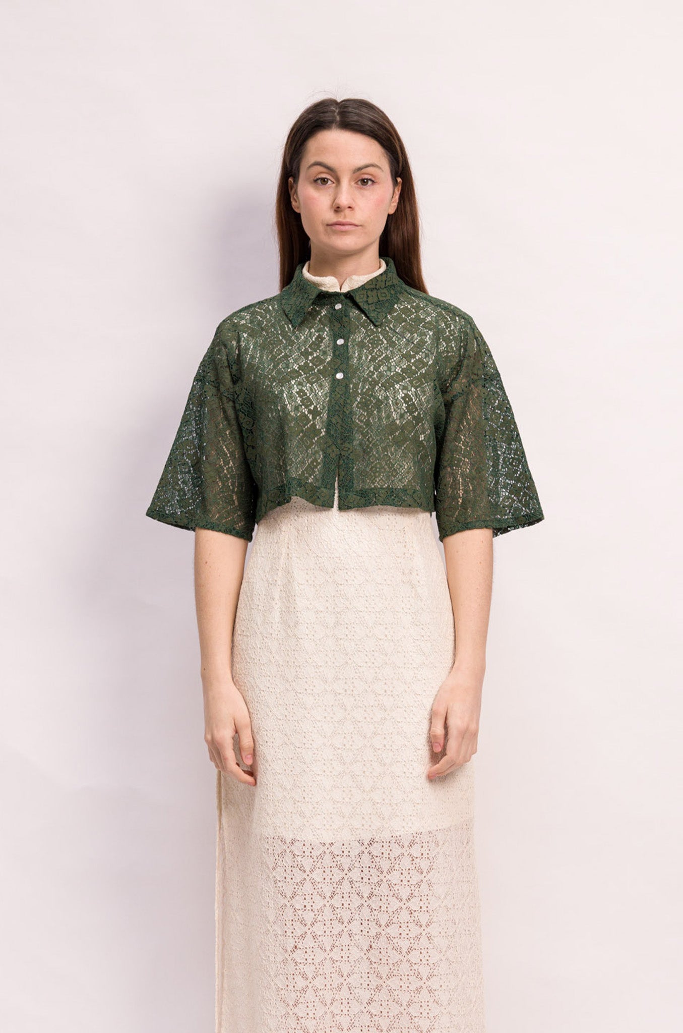 CHEMISE EVE DENTELLE VERTE