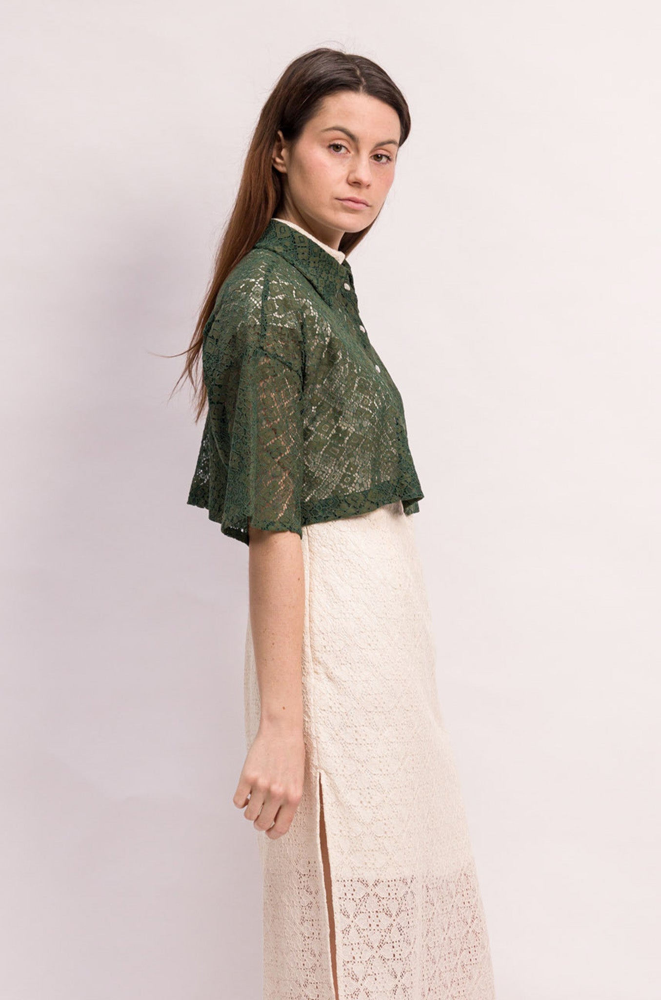 CHEMISE EVE DENTELLE VERTE