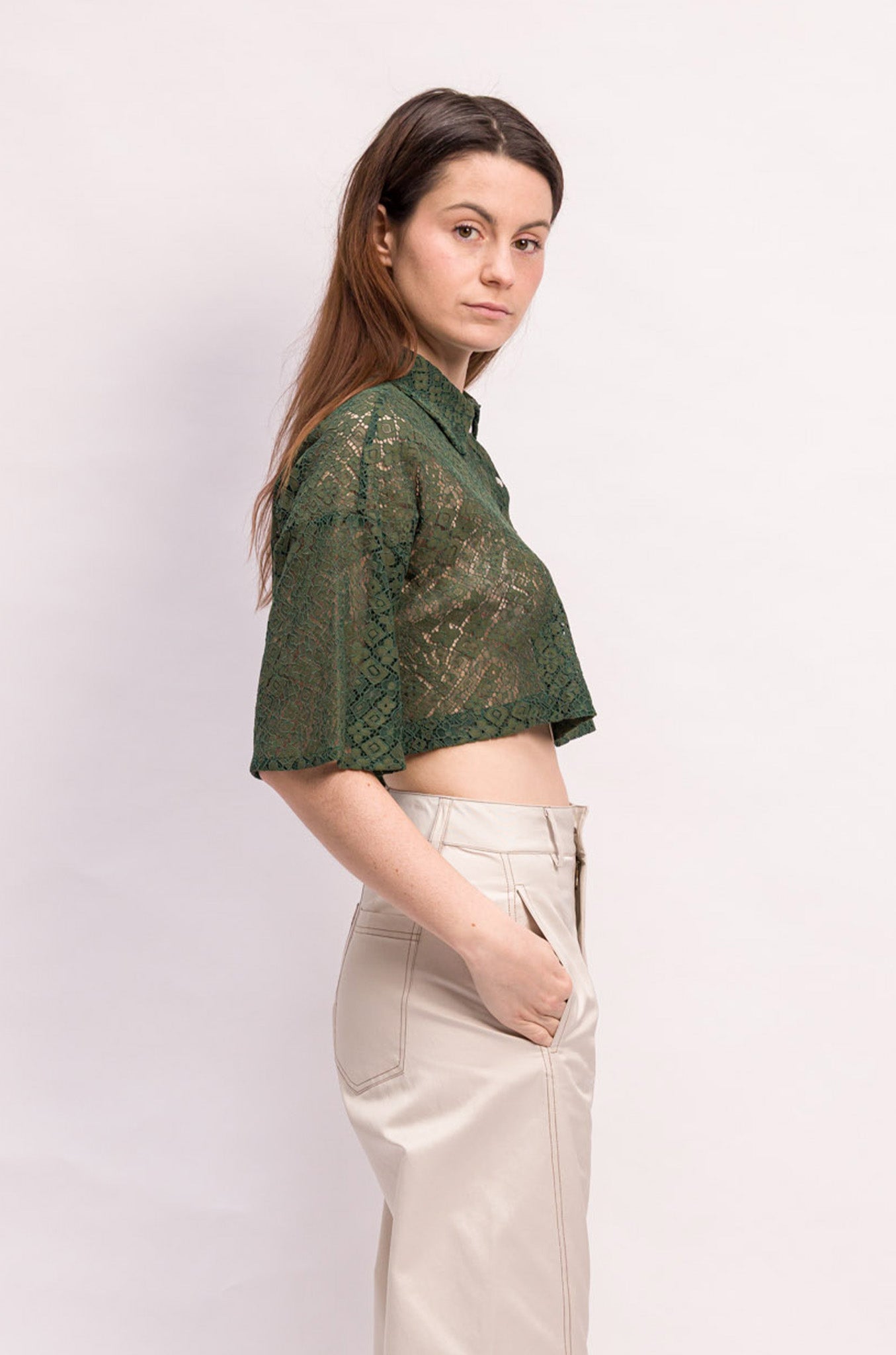 CHEMISE EVE DENTELLE VERTE