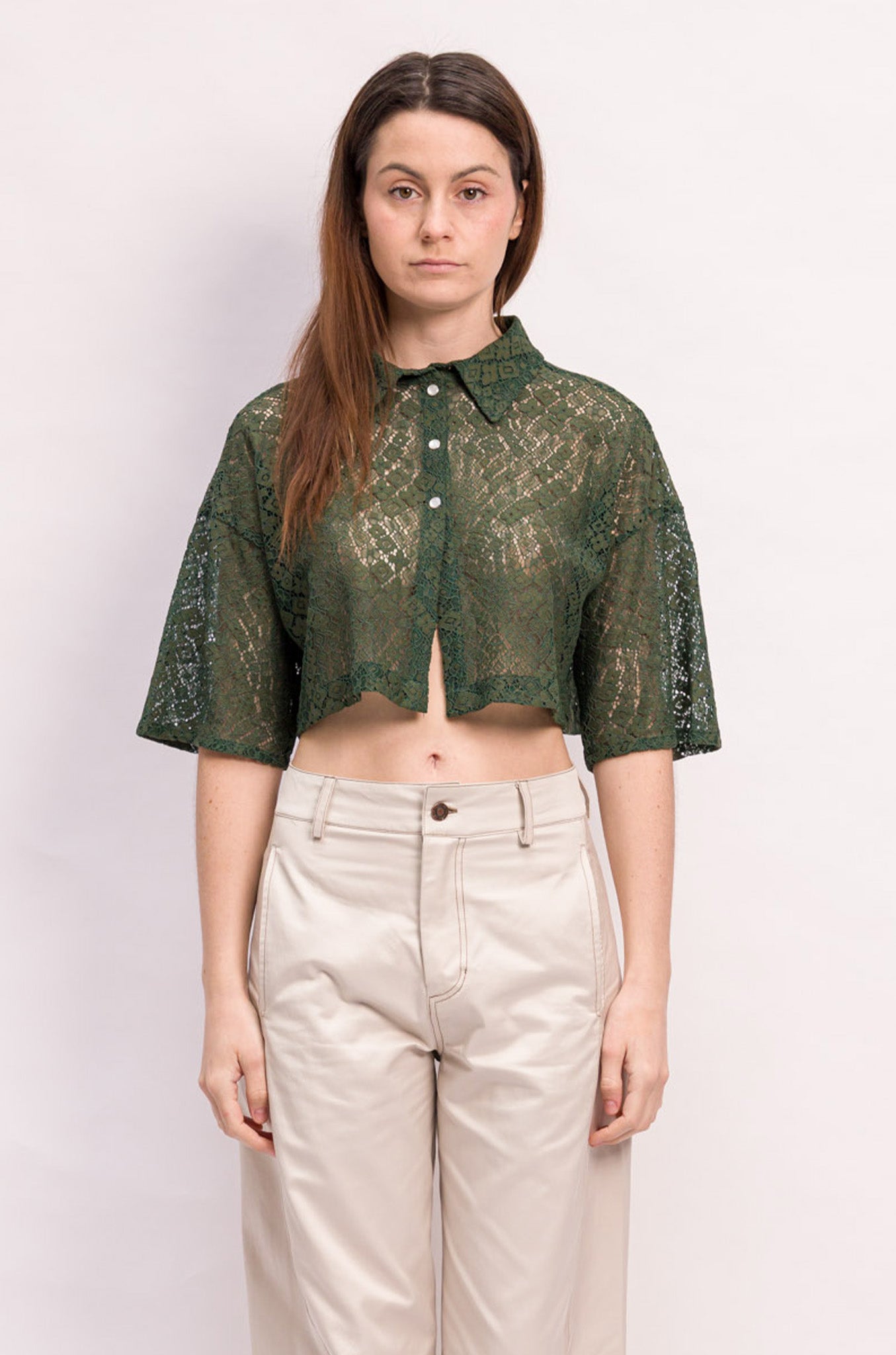 CHEMISE EVE DENTELLE VERTE
