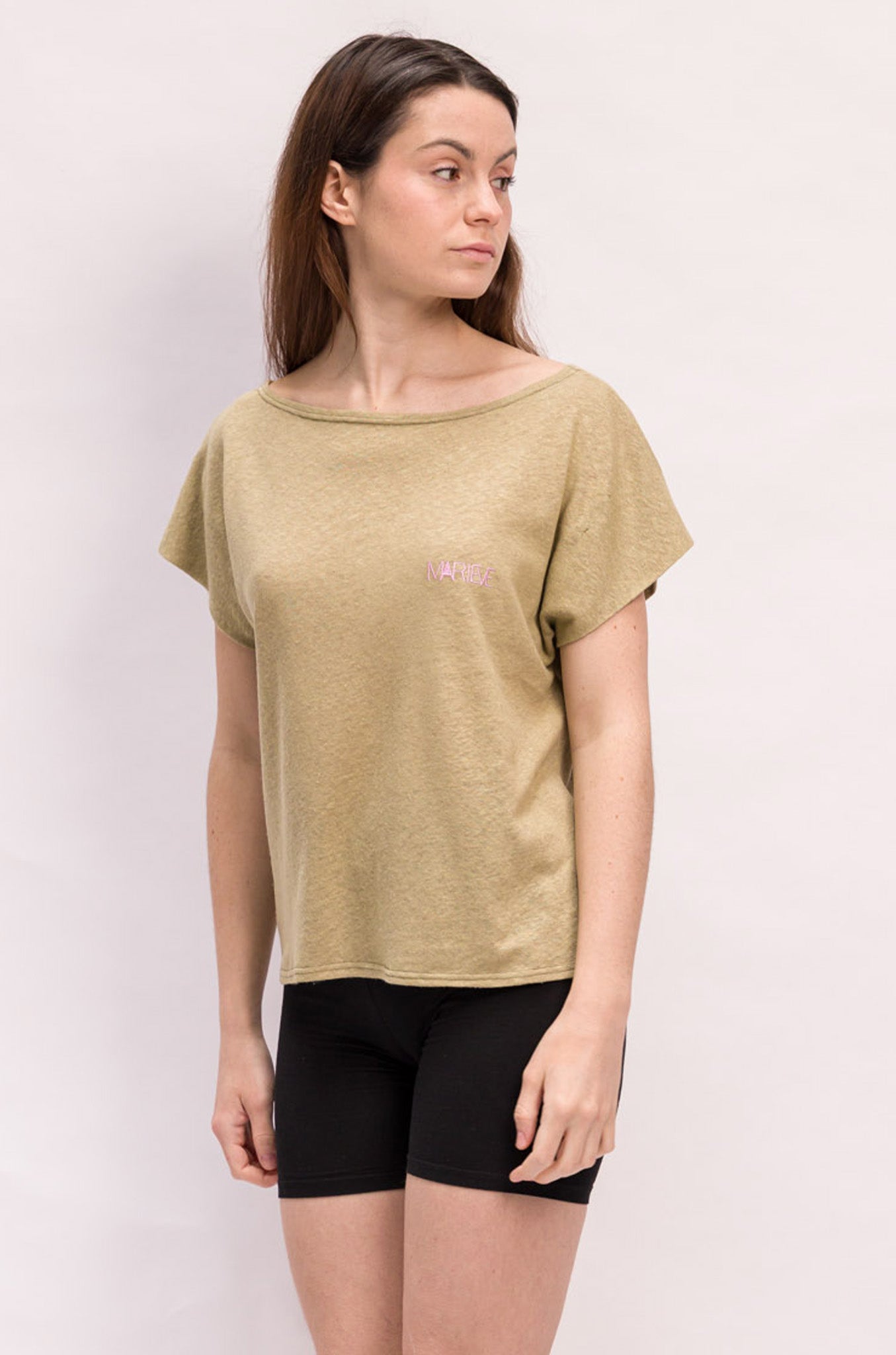 T-SHIRT SERGE EN LIN BEIGE