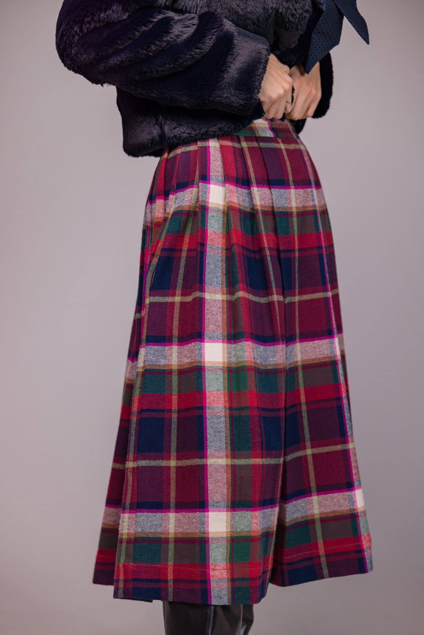 JUPE À PLIS TARTAN