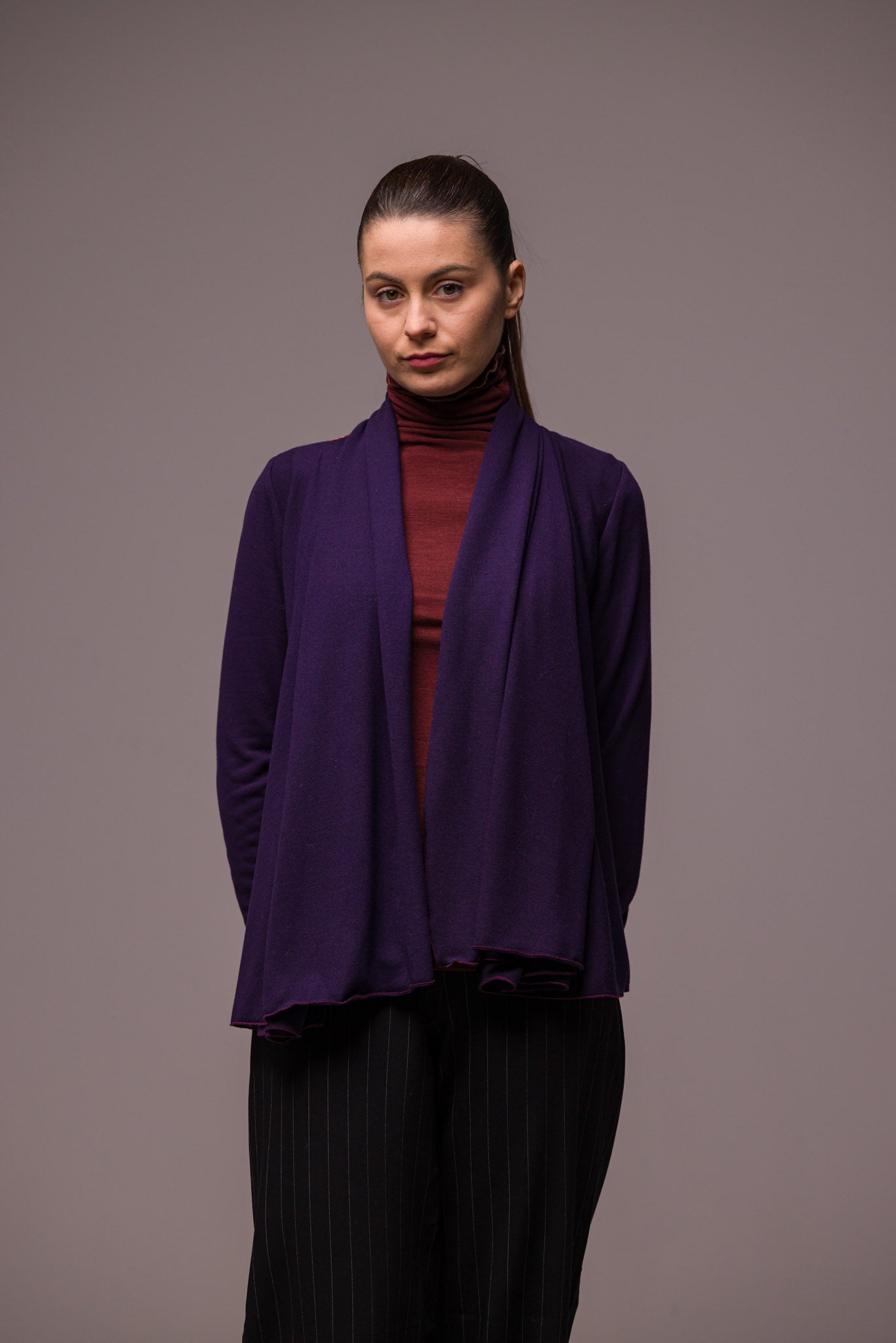 GILET LONG VIOLET