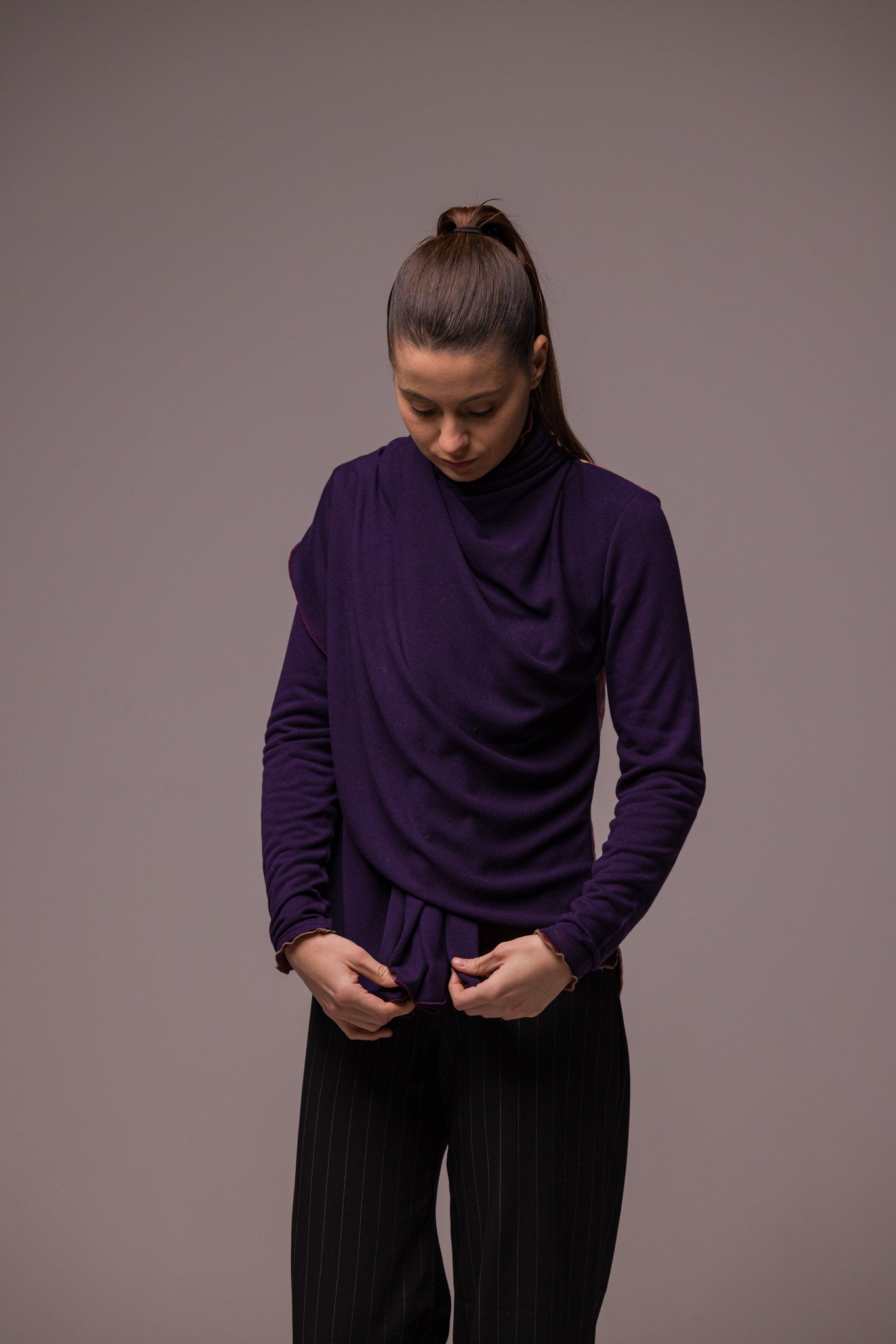 GILET LONG VIOLET