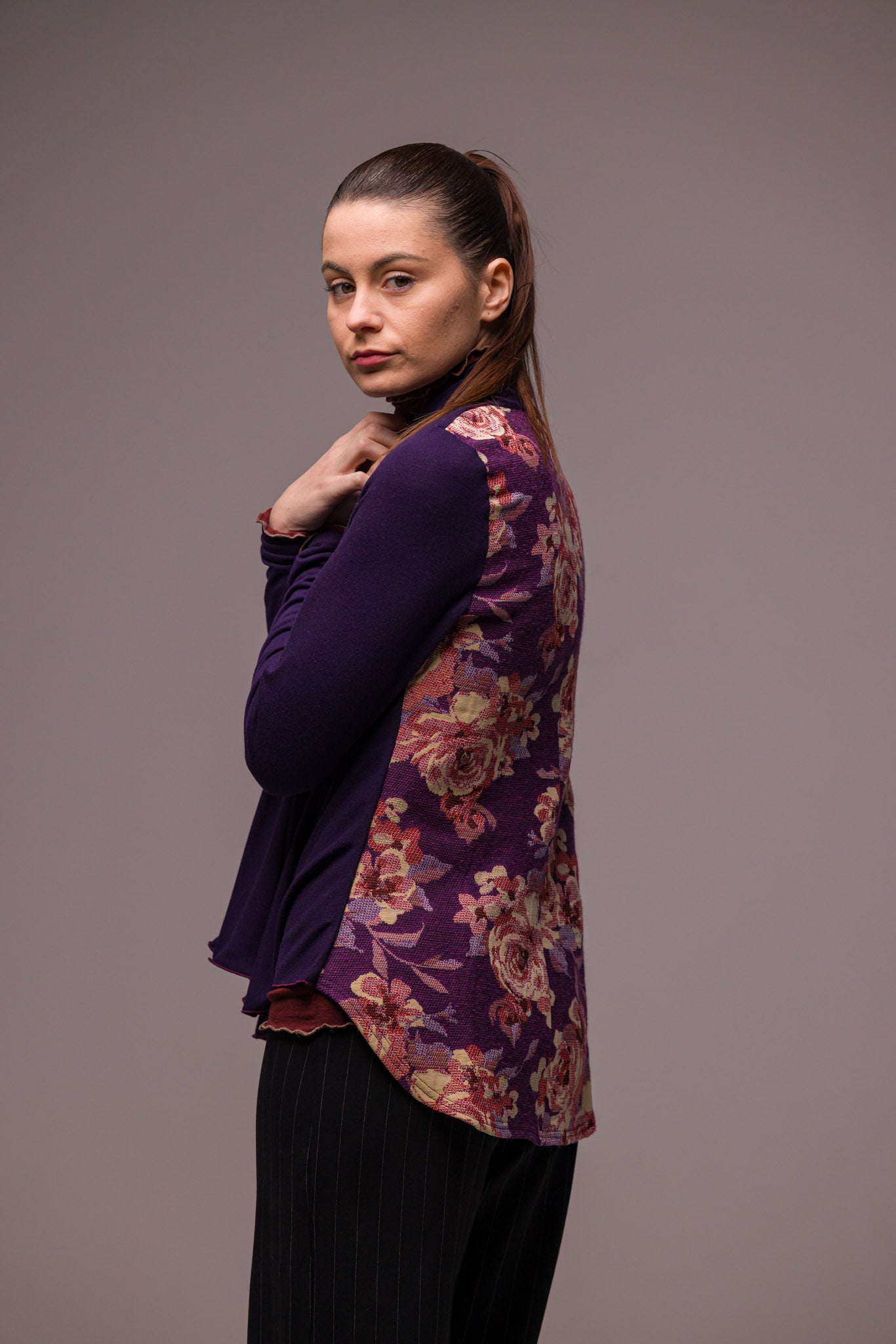 GILET LONG VIOLET