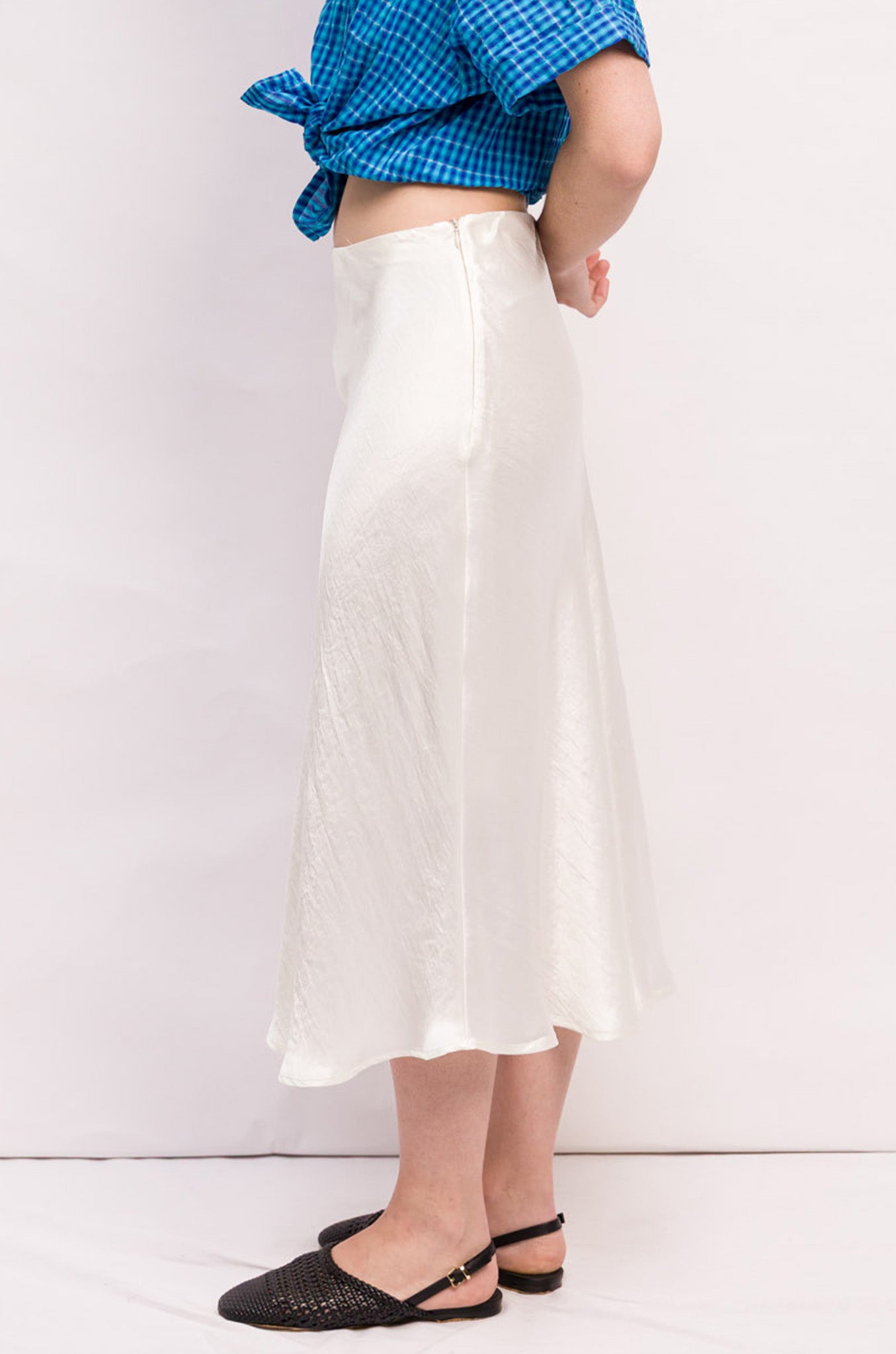 JUPE KEHLIA SATIN BLANC