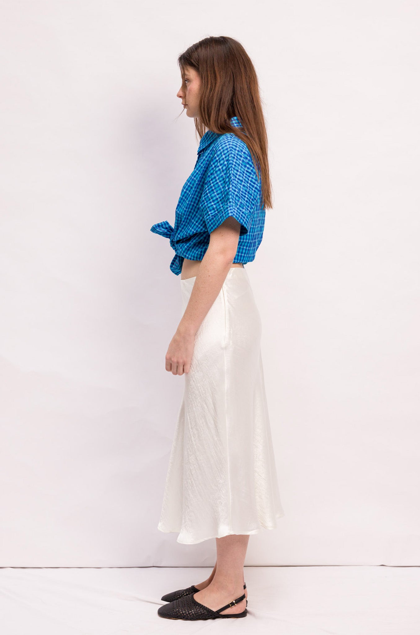 JUPE KEHLIA SATIN BLANC