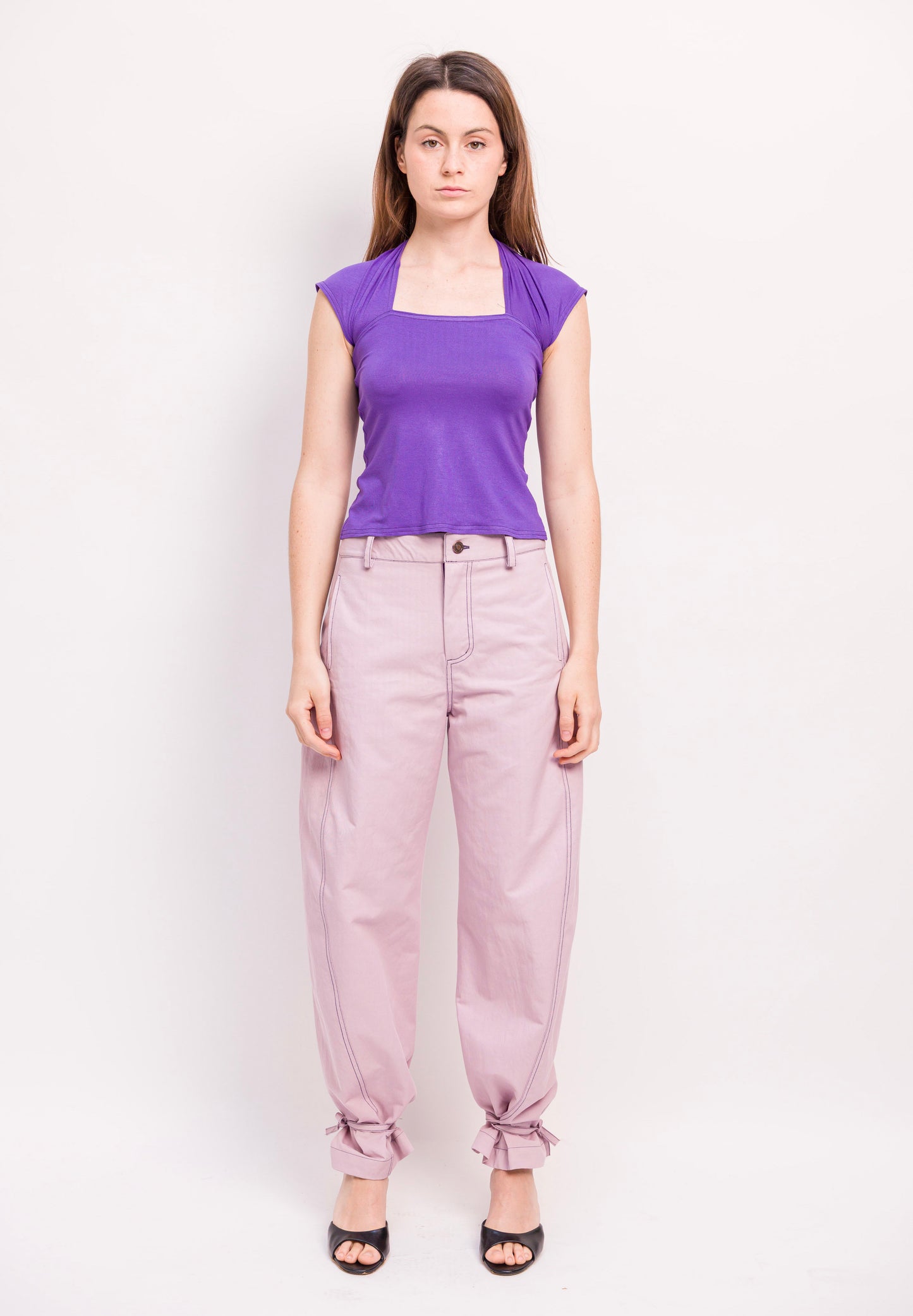 Pantalon Nelson coton lilas