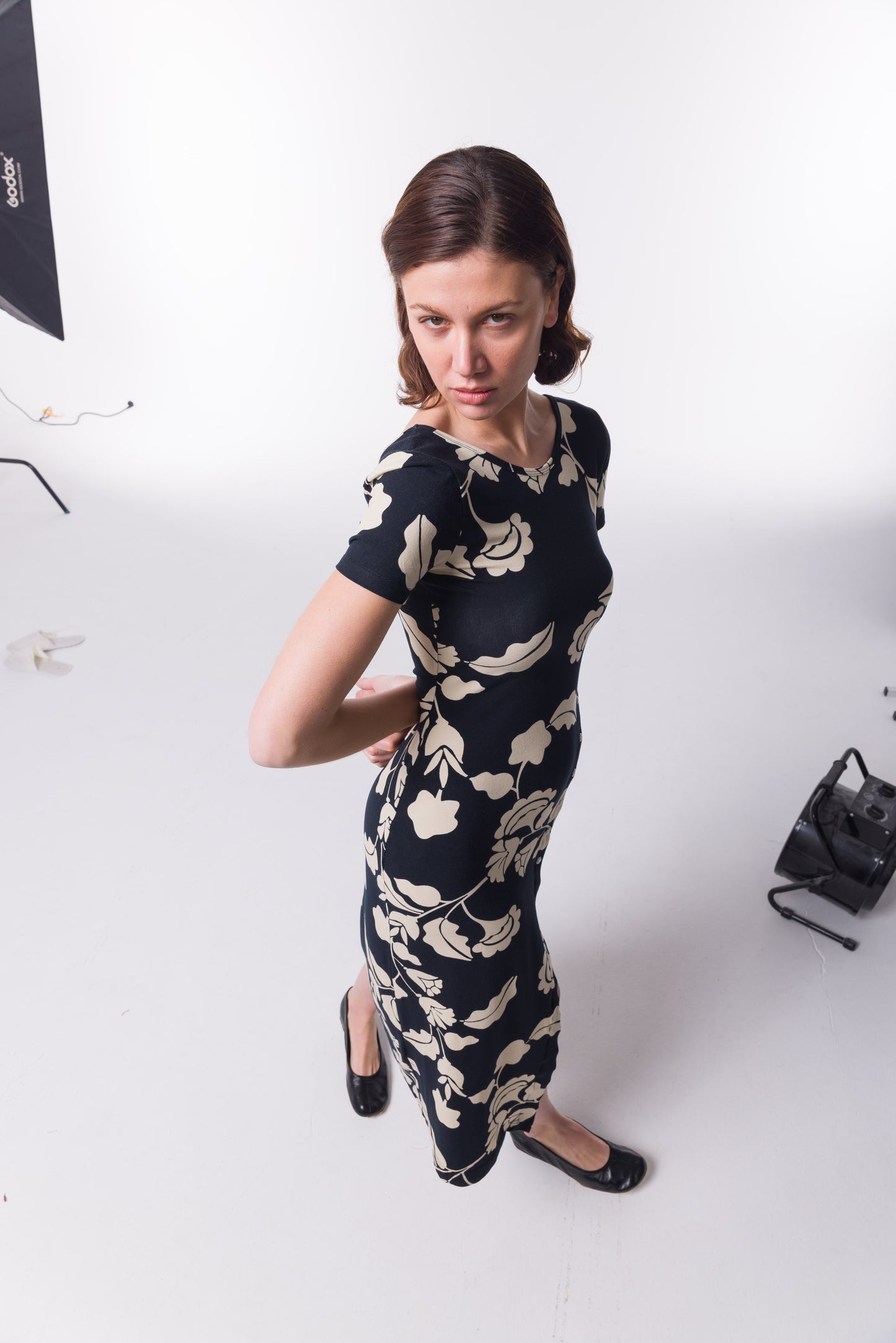 Robe Rosalia beige et noir