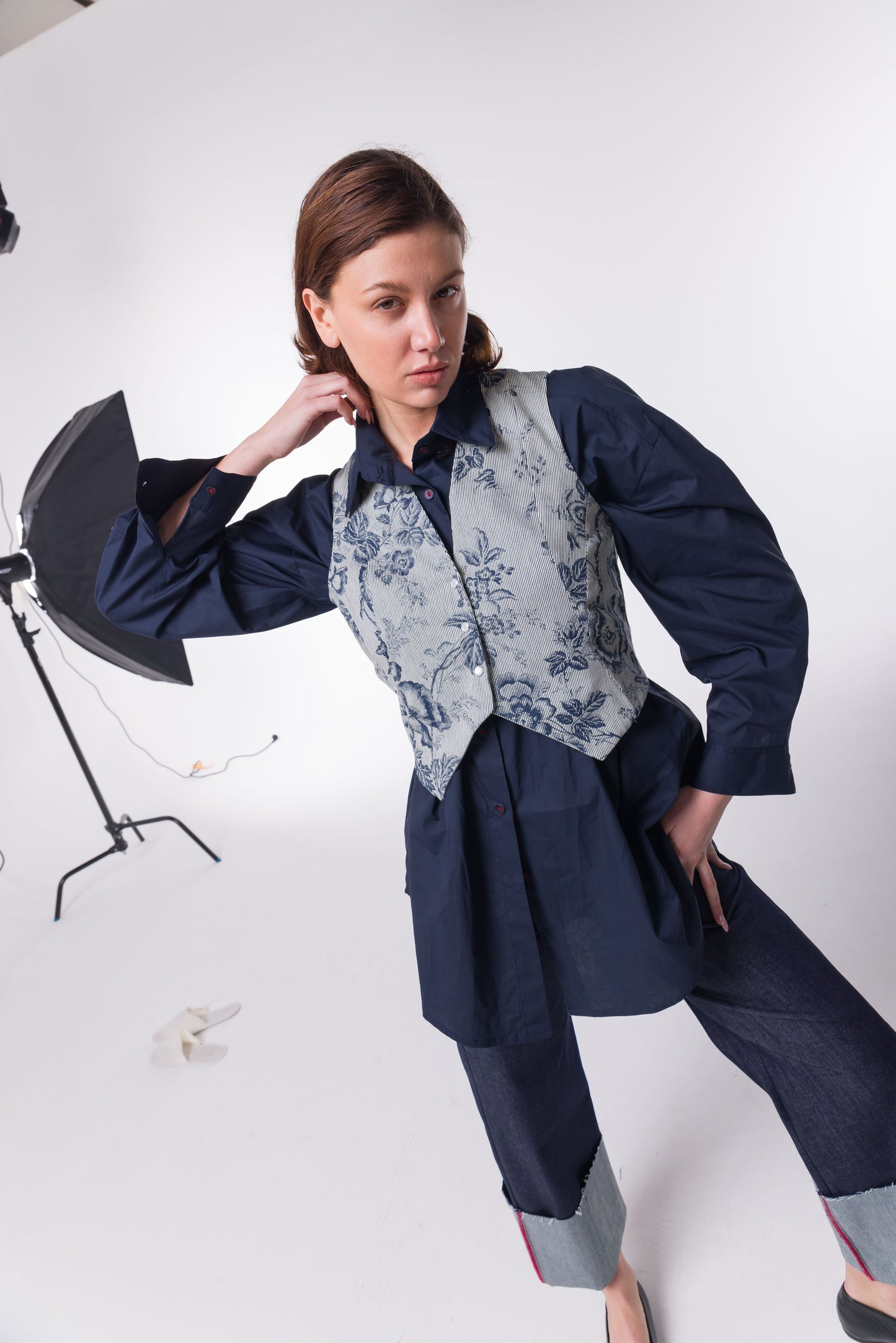 Gilet Vané Toile de Jouy