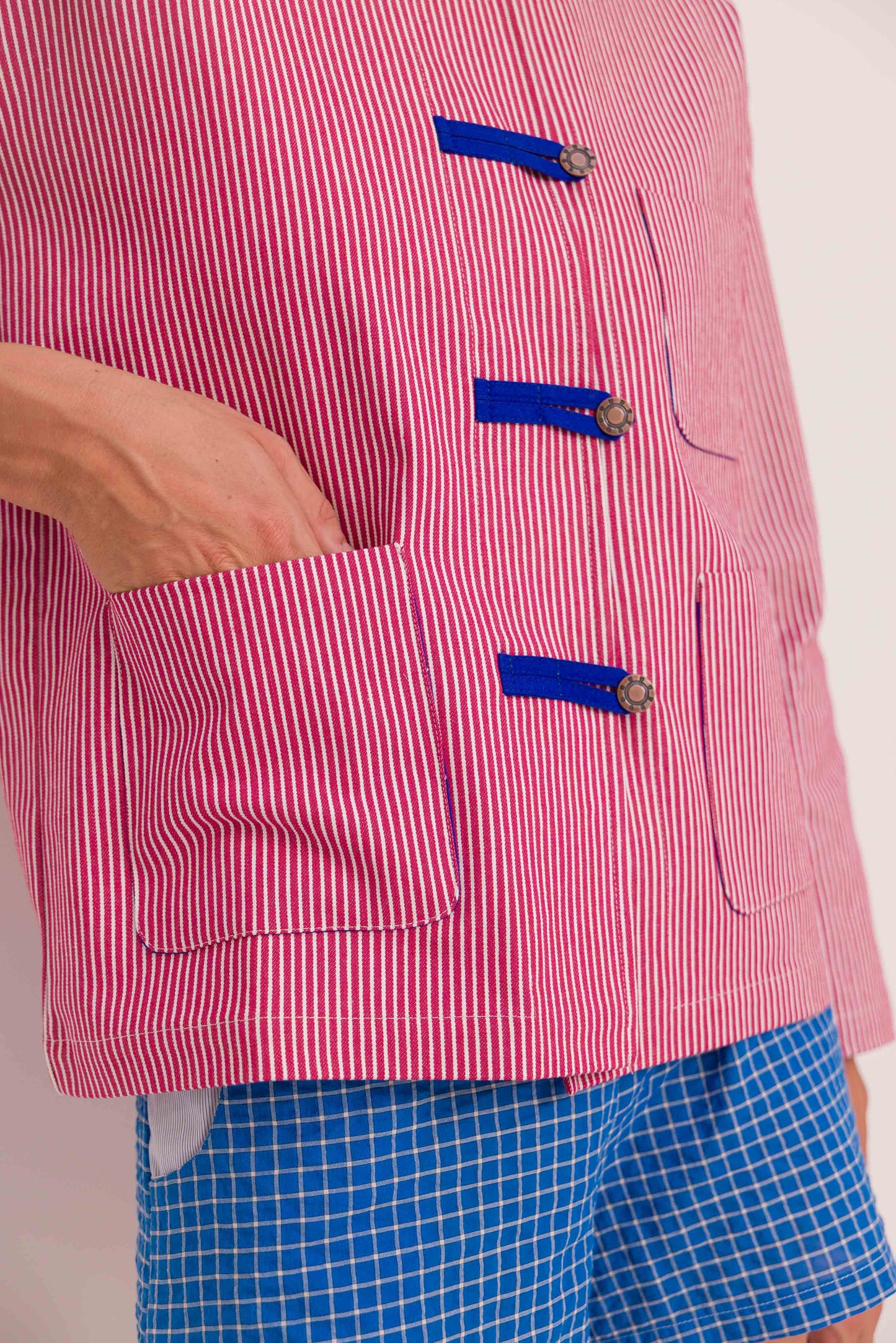 Veste Lou rayé rouge