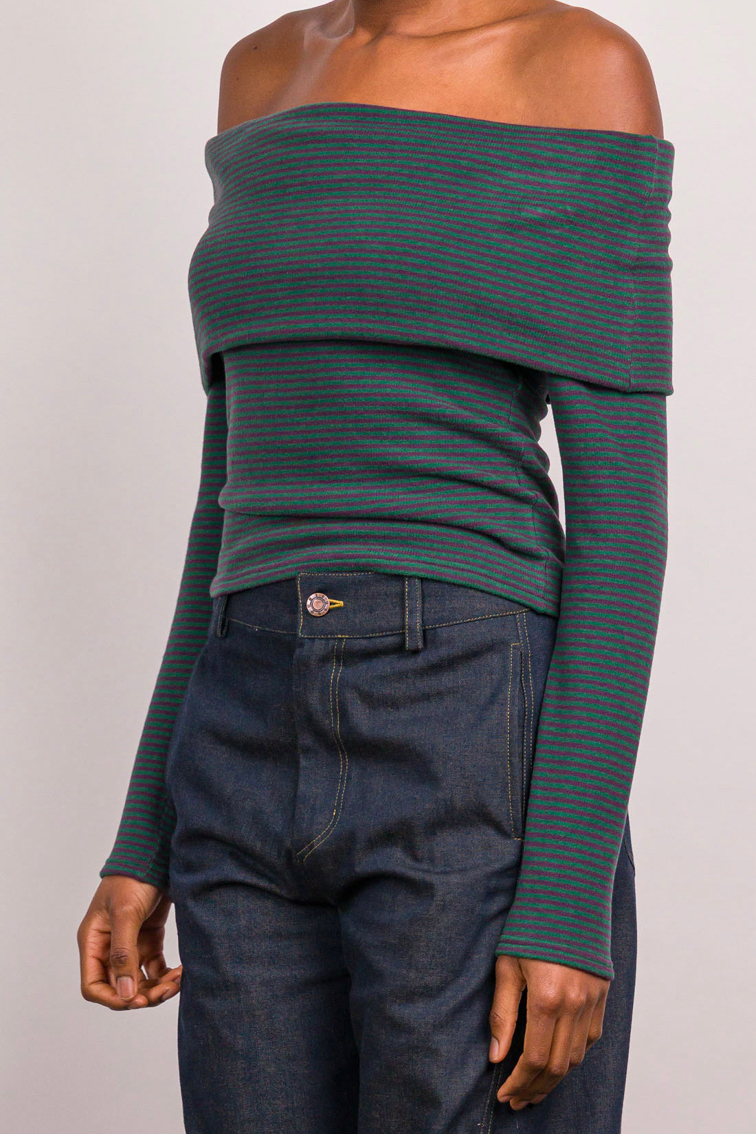 Top Charlie rayé vert