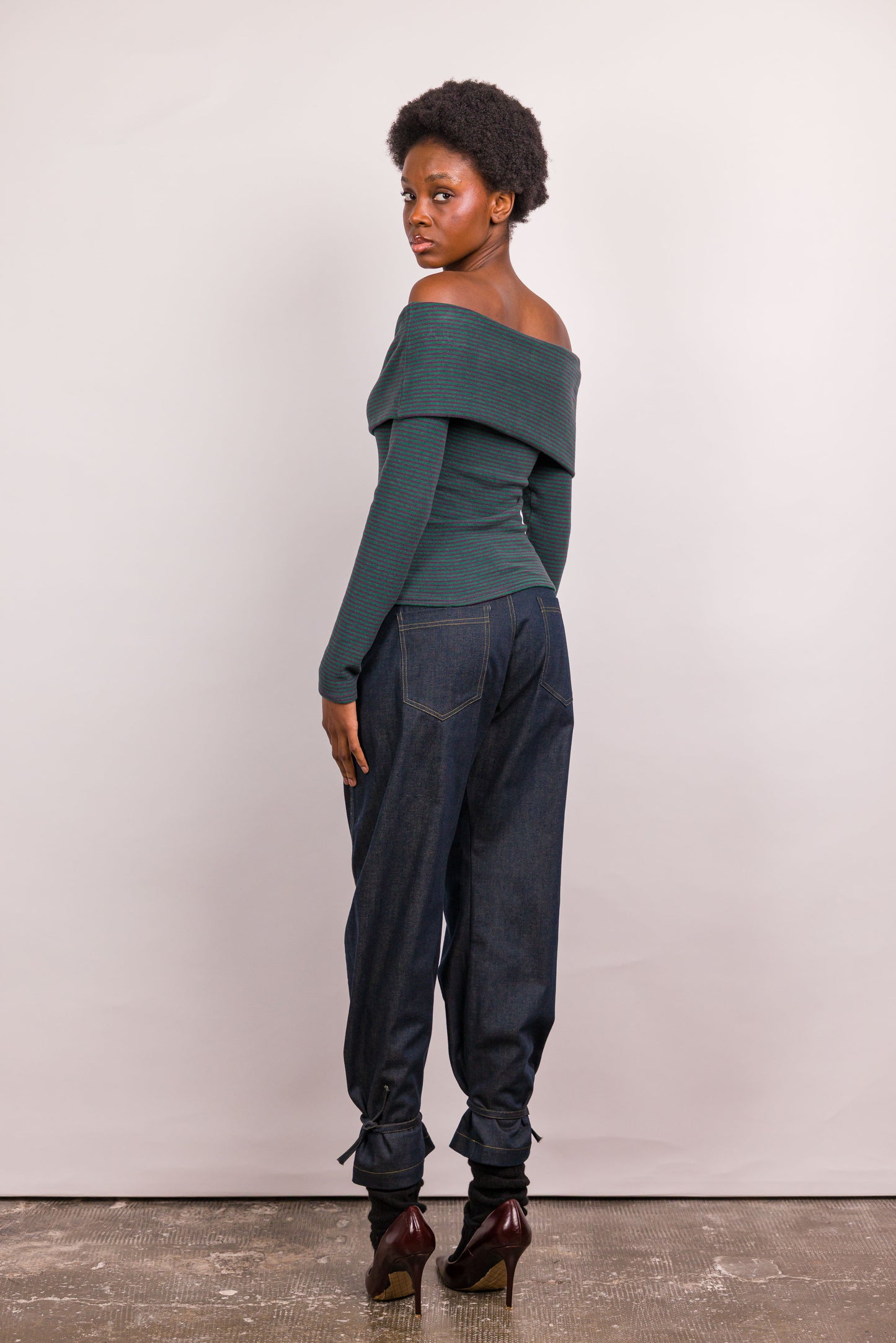 Top Charlie rayé vert