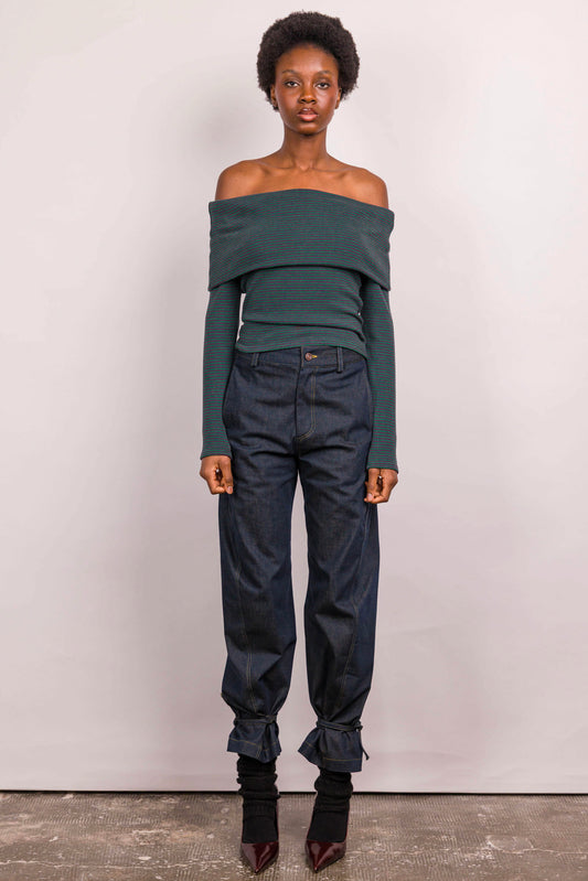 Top Charlie rayé vert