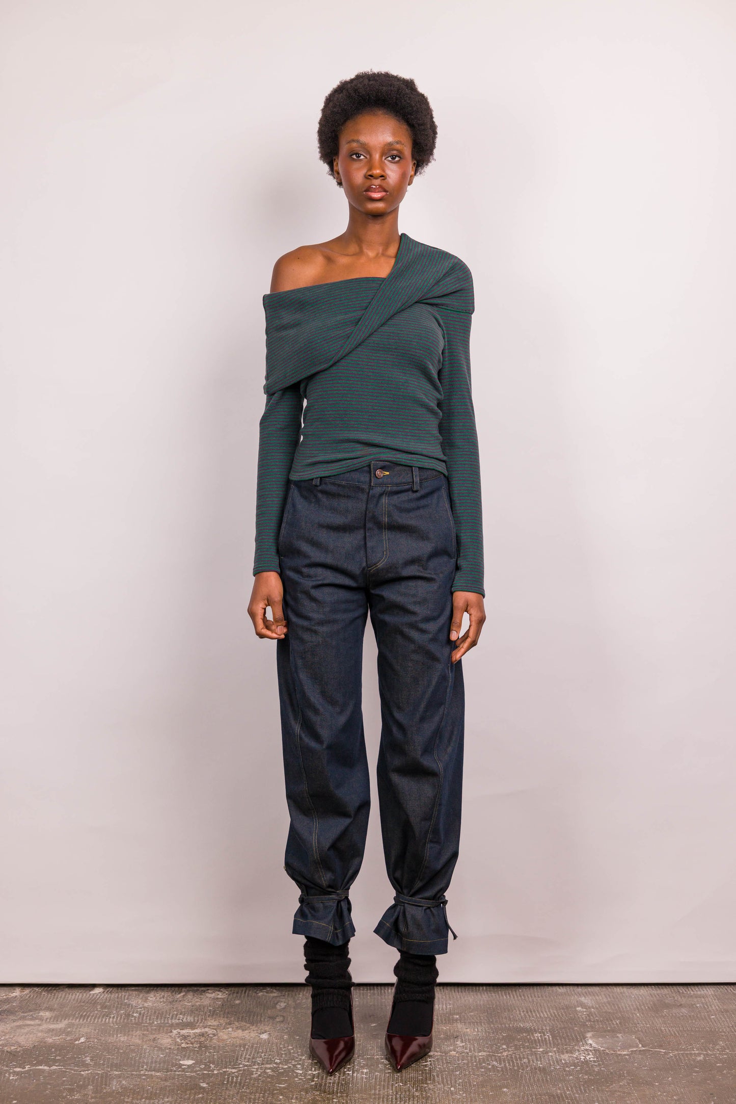 Top Charlie rayé vert