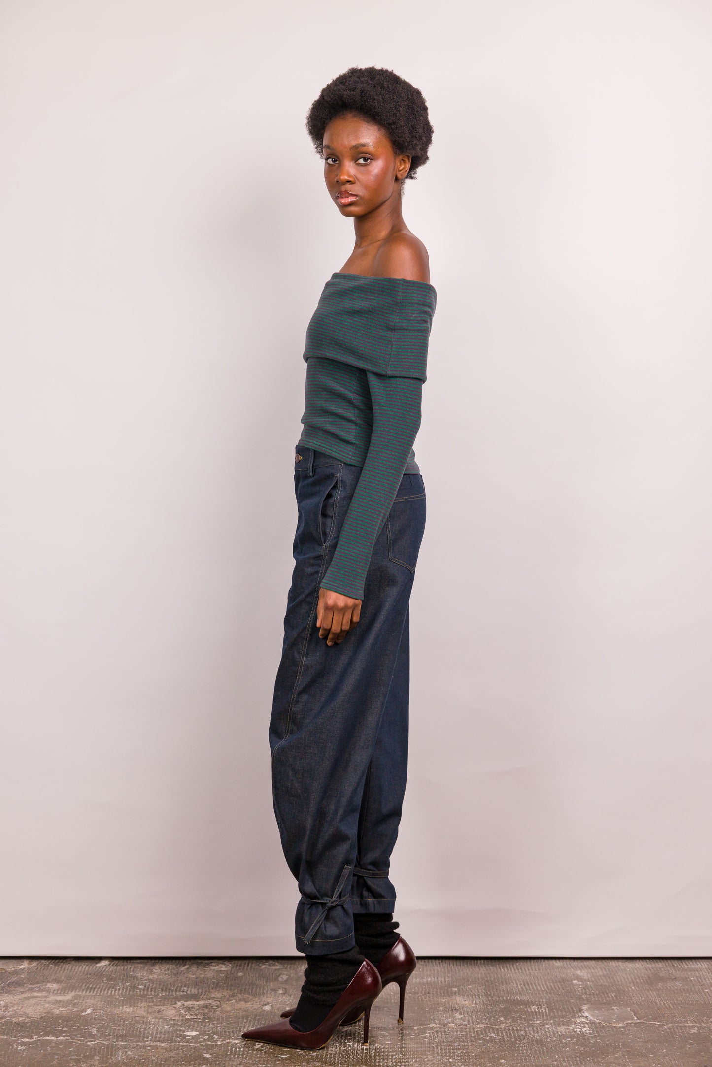 Top Charlie rayé vert