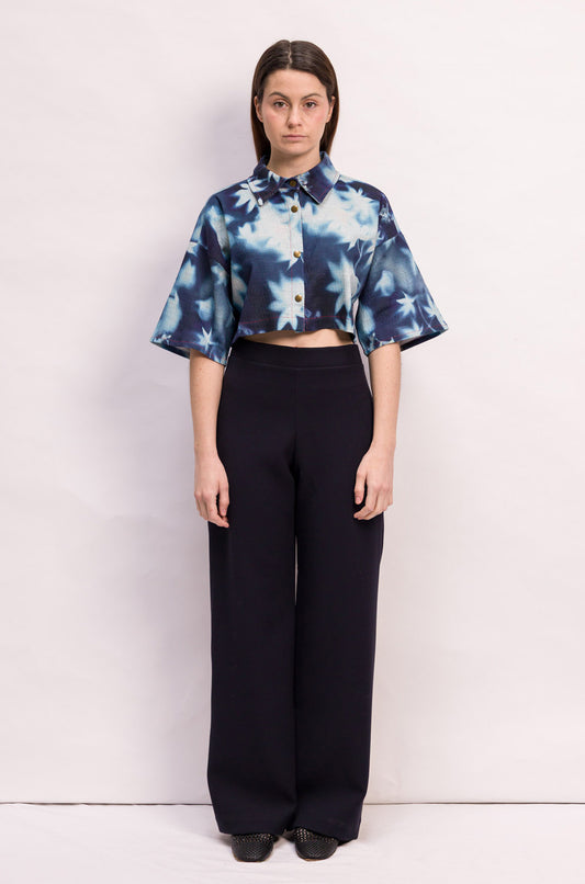 CHEMISE EVE EN COTON CYANOTYPE