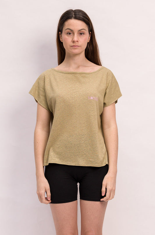 T-SHIRT SERGE EN LIN BEIGE
