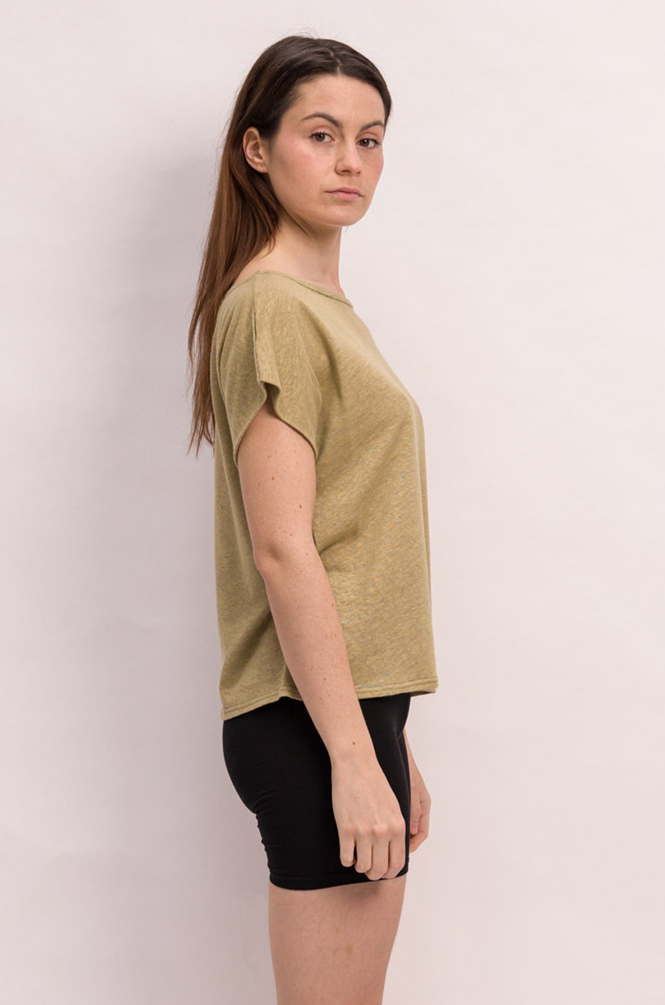 T-SHIRT SERGE EN LIN BEIGE