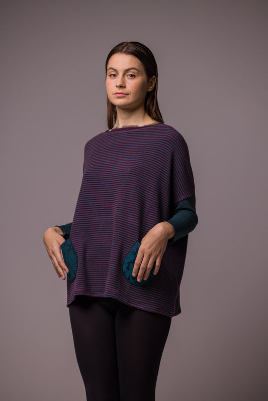 PULL POCHES BLEU