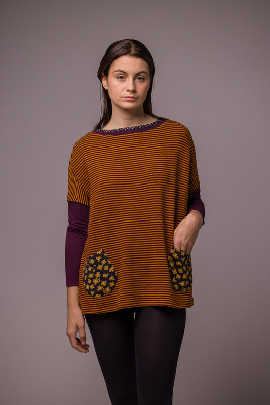 PULL POCHES MOUTARDE