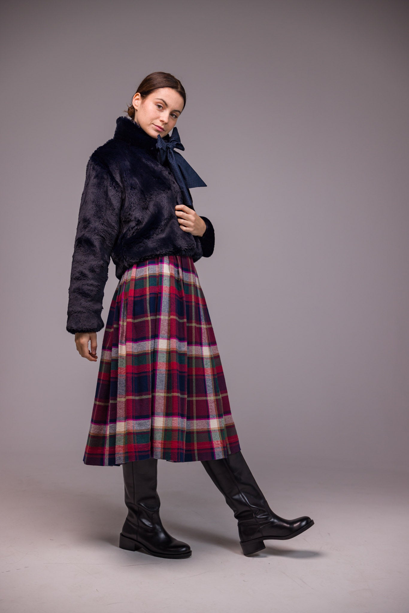 JUPE À PLIS TARTAN