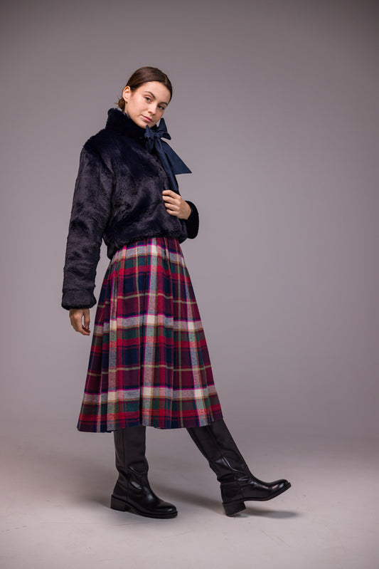 JUPE À PLIS TARTAN