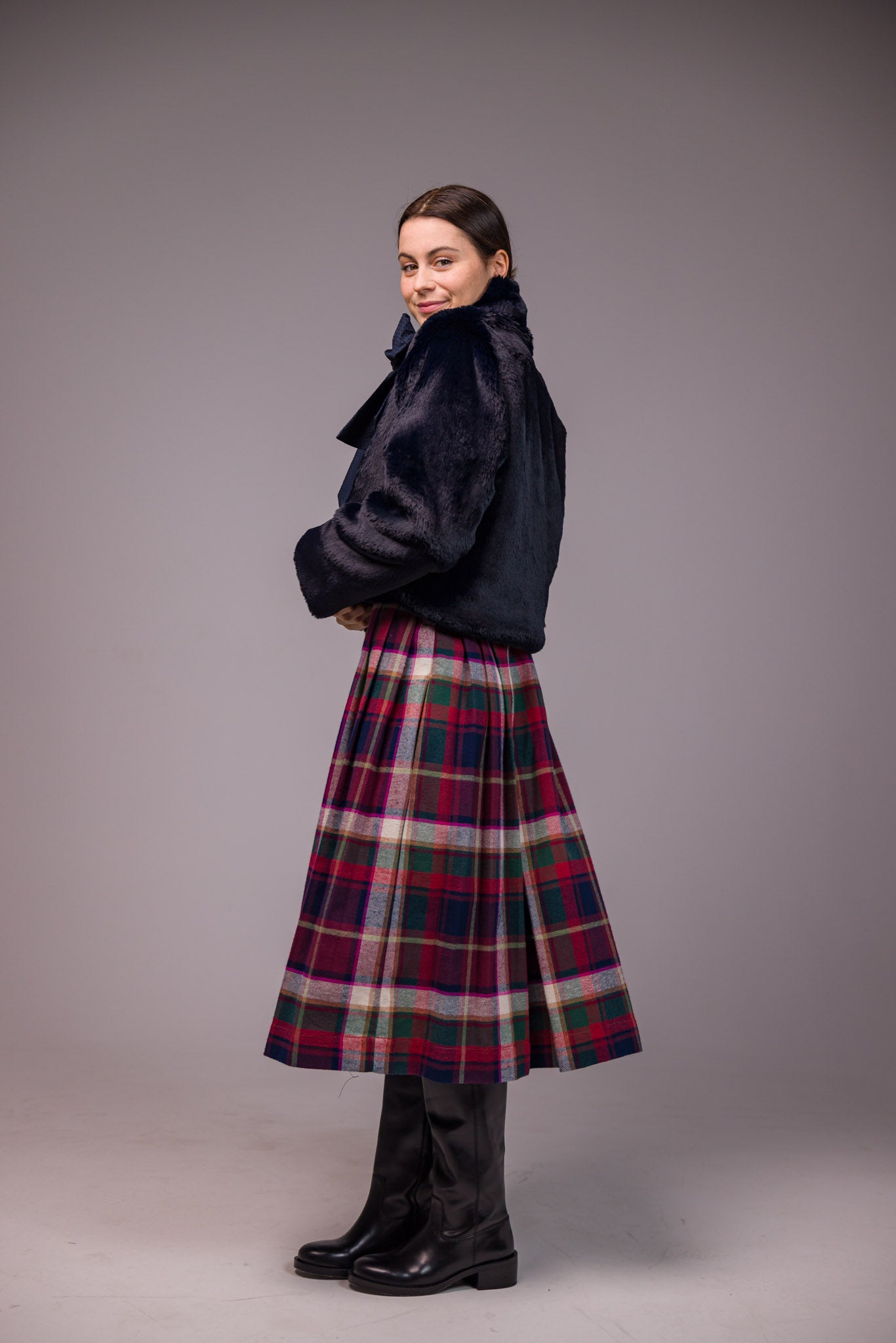 JUPE À PLIS TARTAN