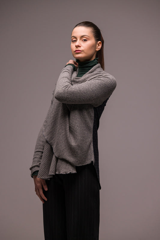 GILET LONG GRIS