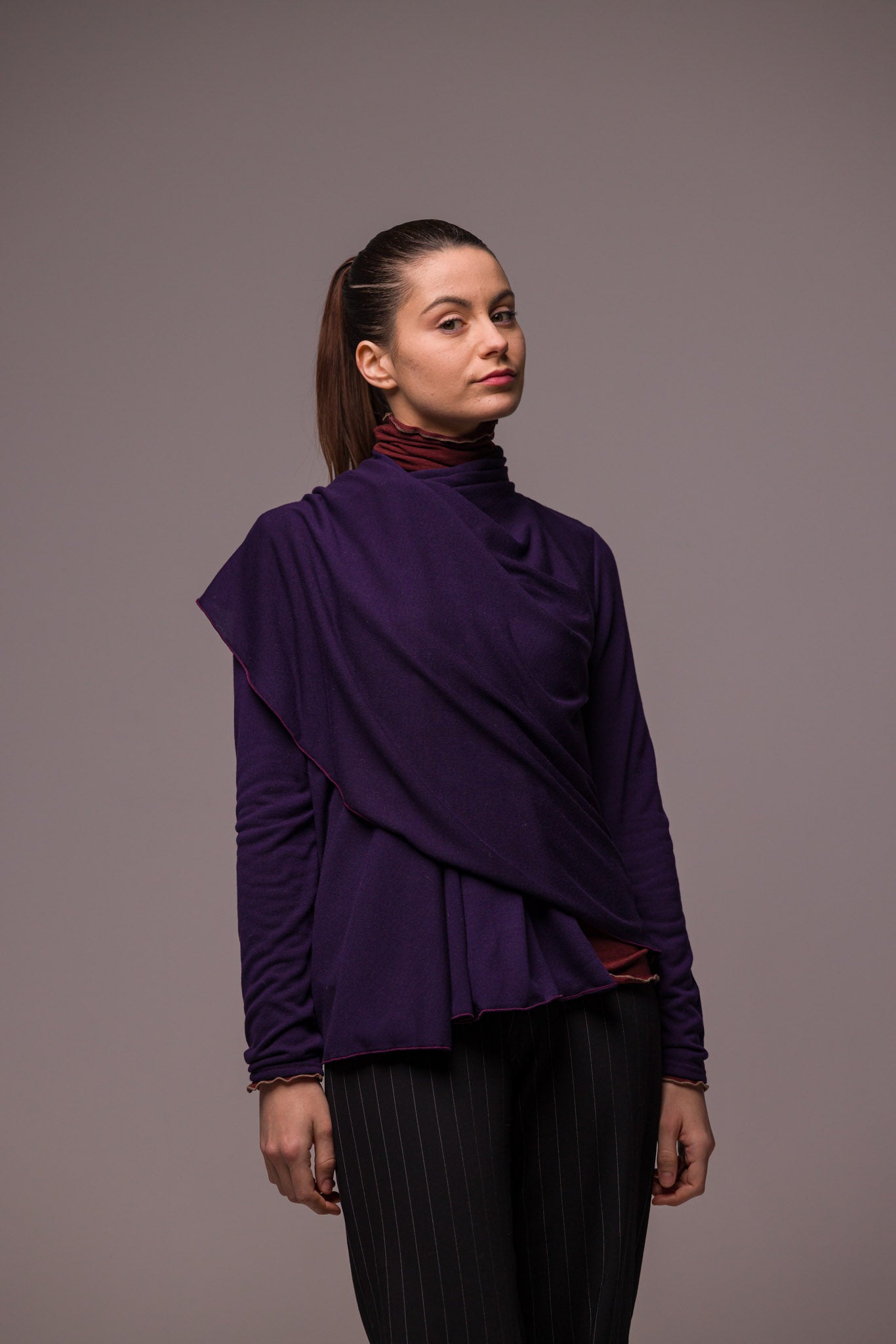 GILET LONG VIOLET