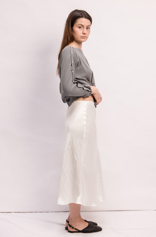 JUPE KEHLIA SATIN BLANC