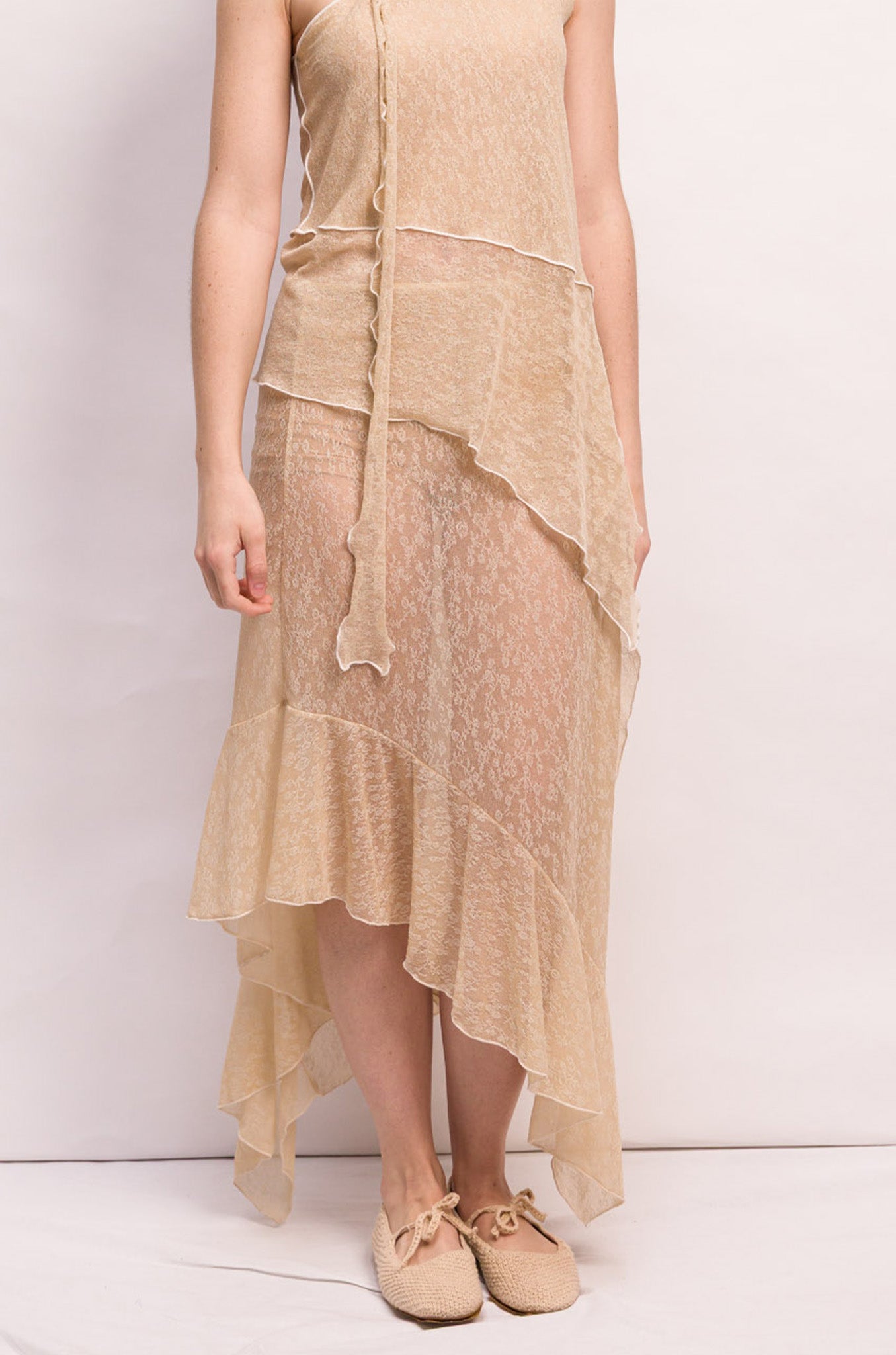 JUPE MARIE DENTELLE BEIGE