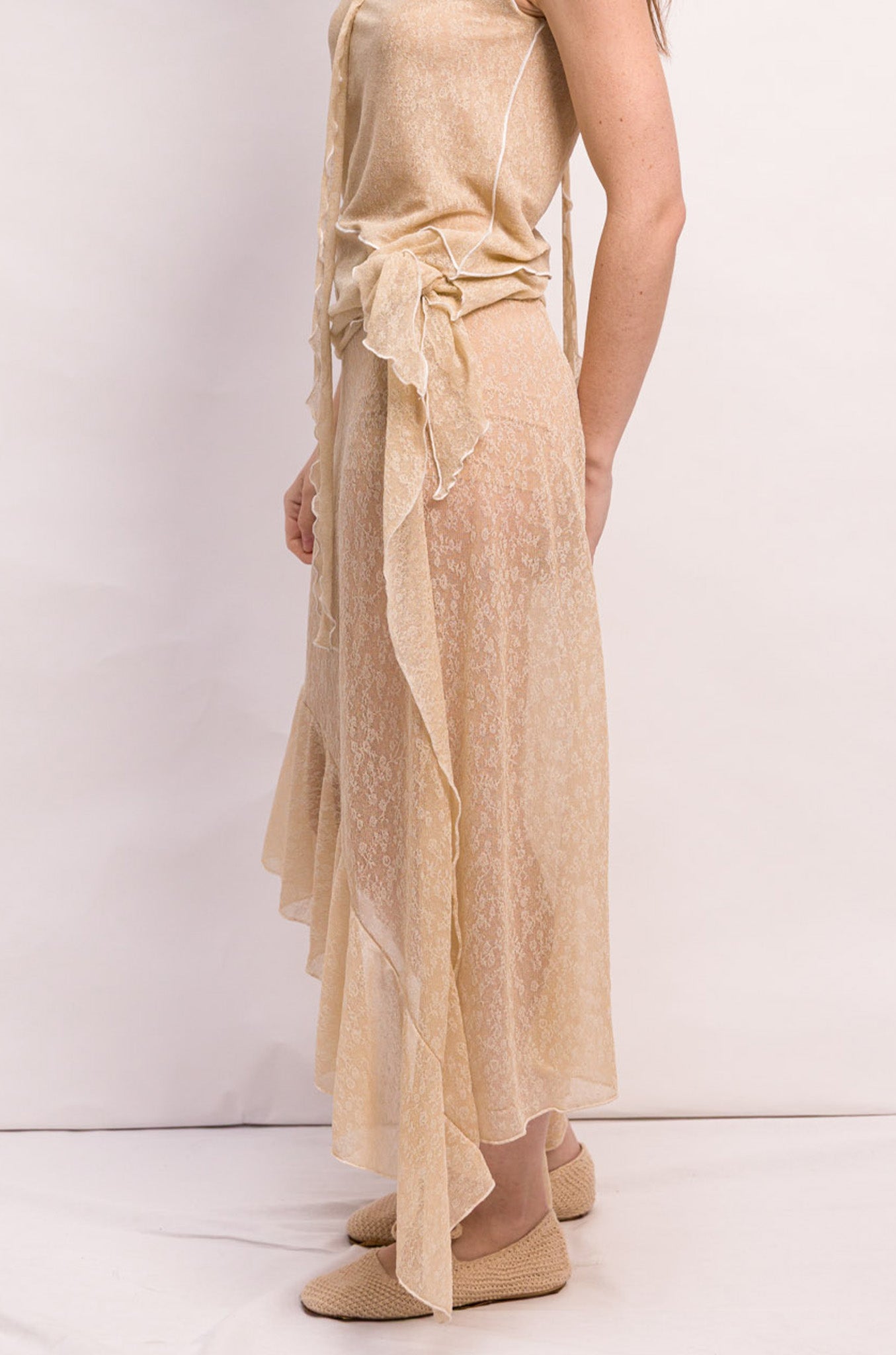 JUPE MARIE DENTELLE BEIGE