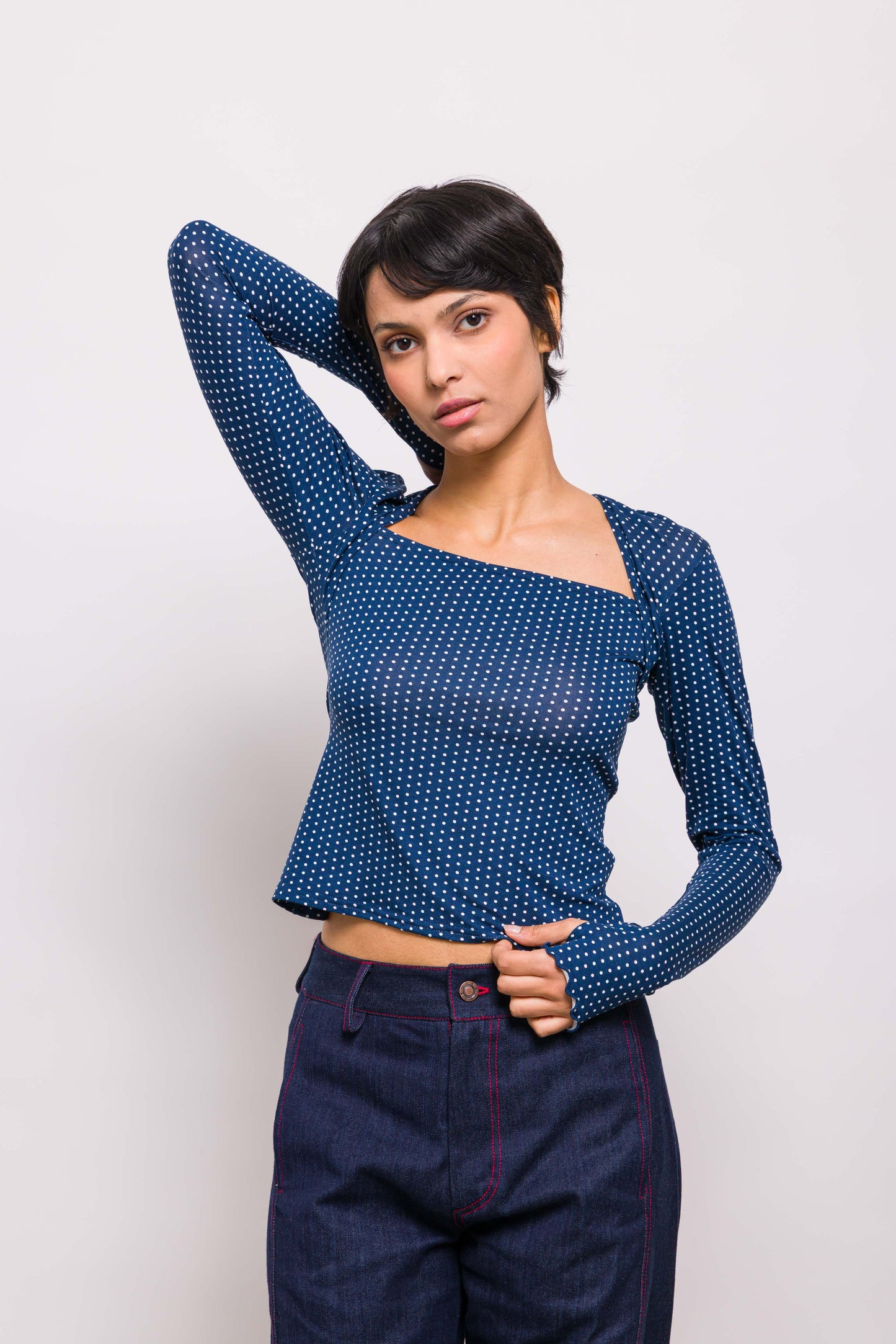 Haut Lilou Pois Bleu