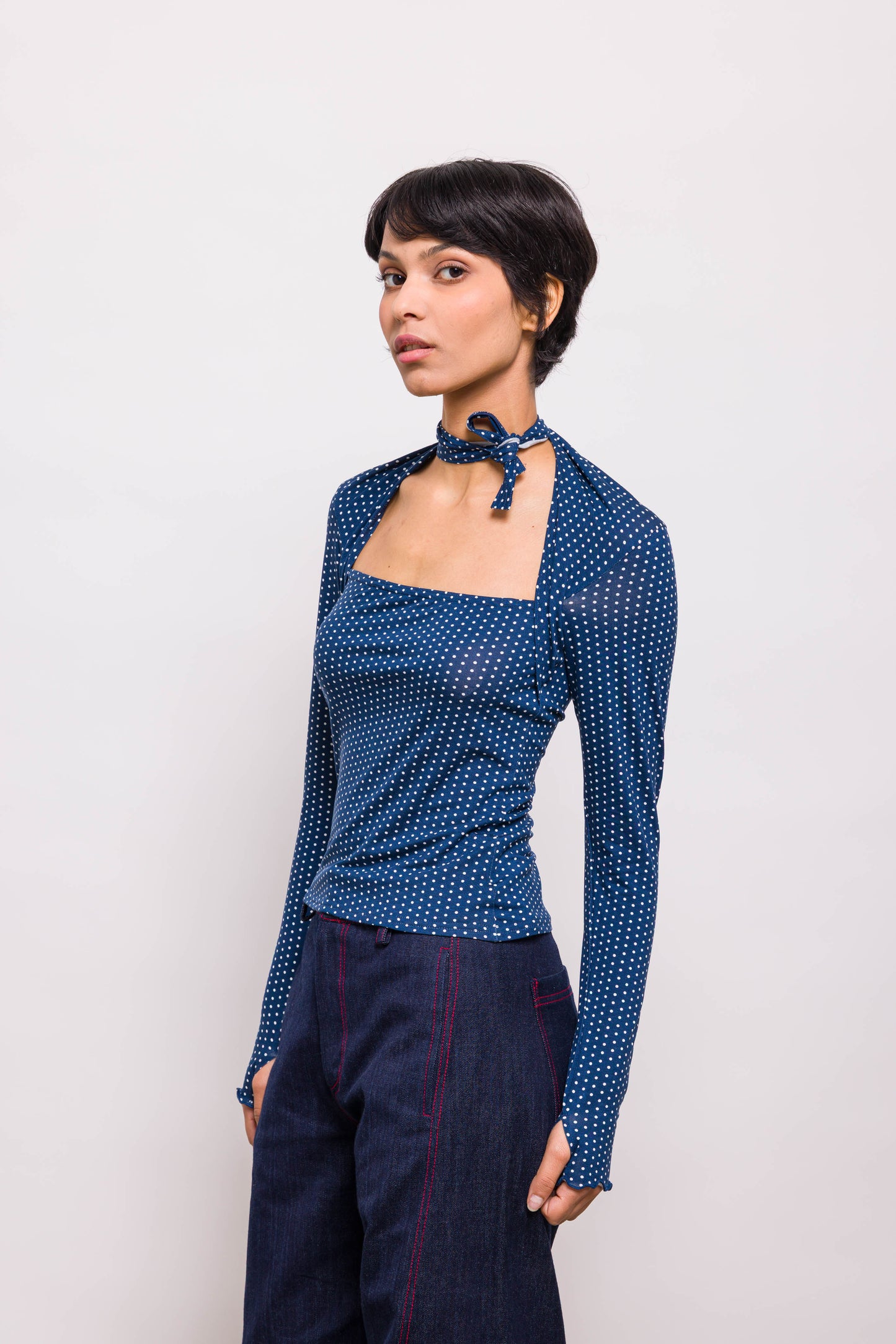 Haut Lilou Pois Bleu