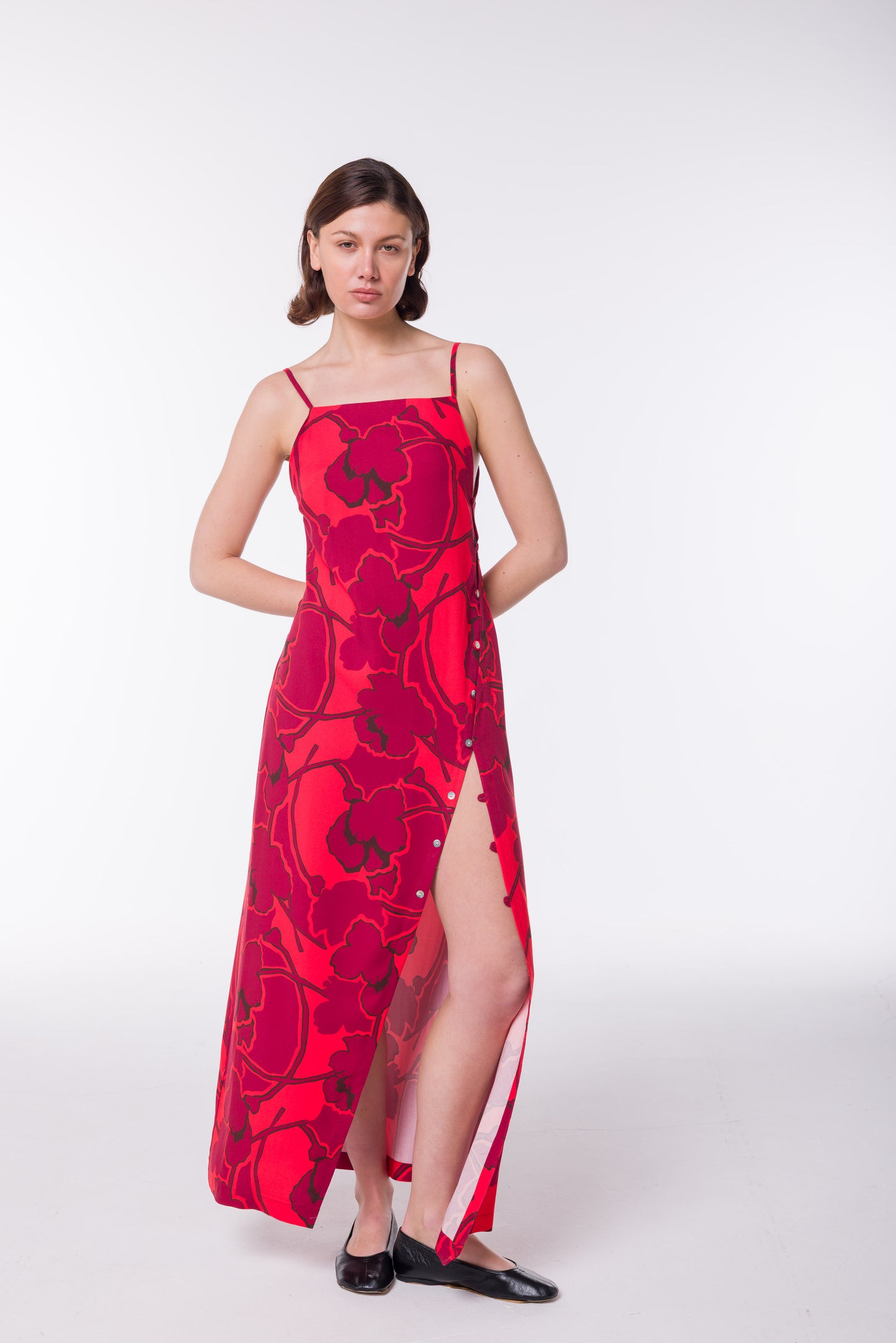 Robe Lola fleurs rouge