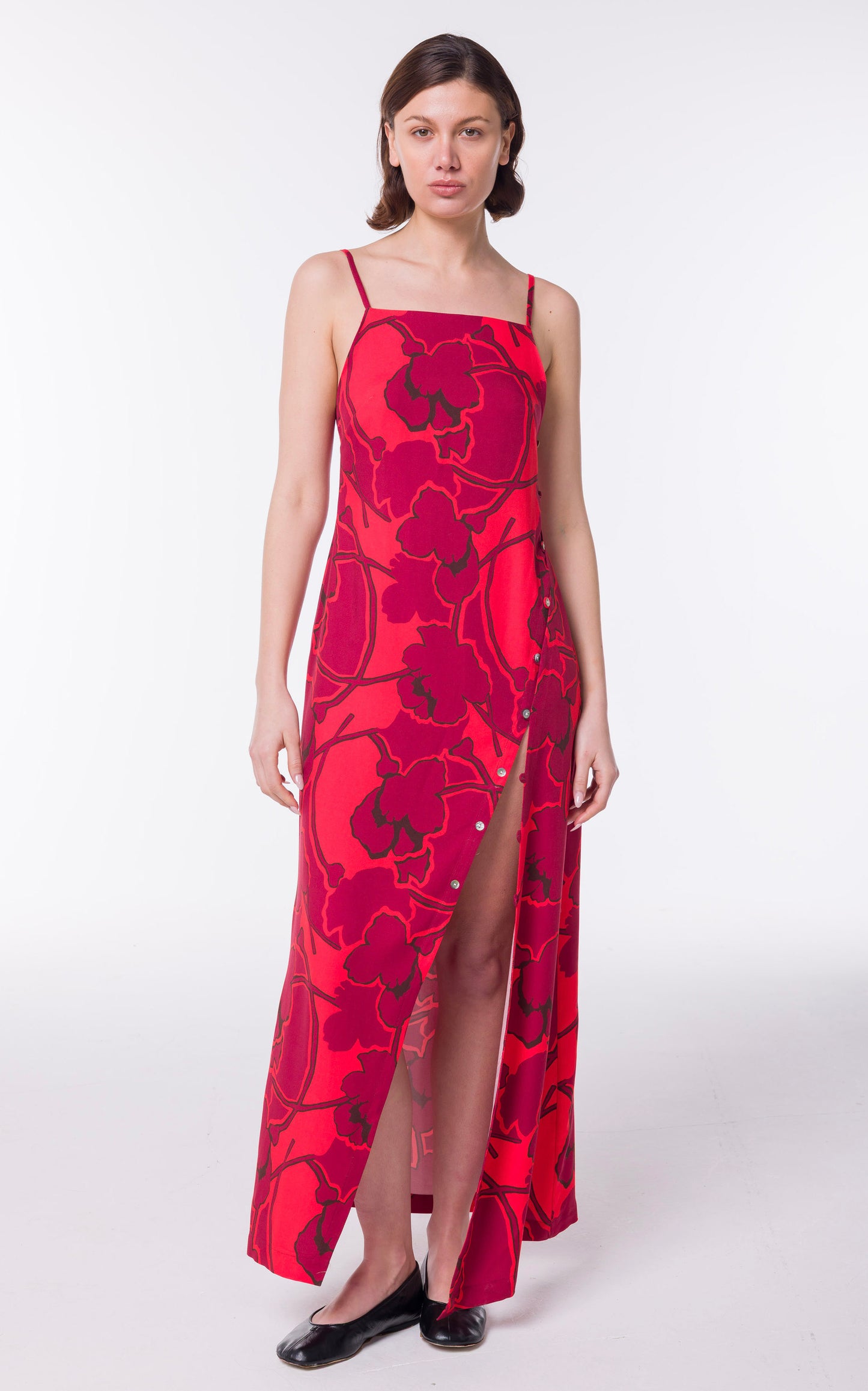 Robe Lola fleurs rouge
