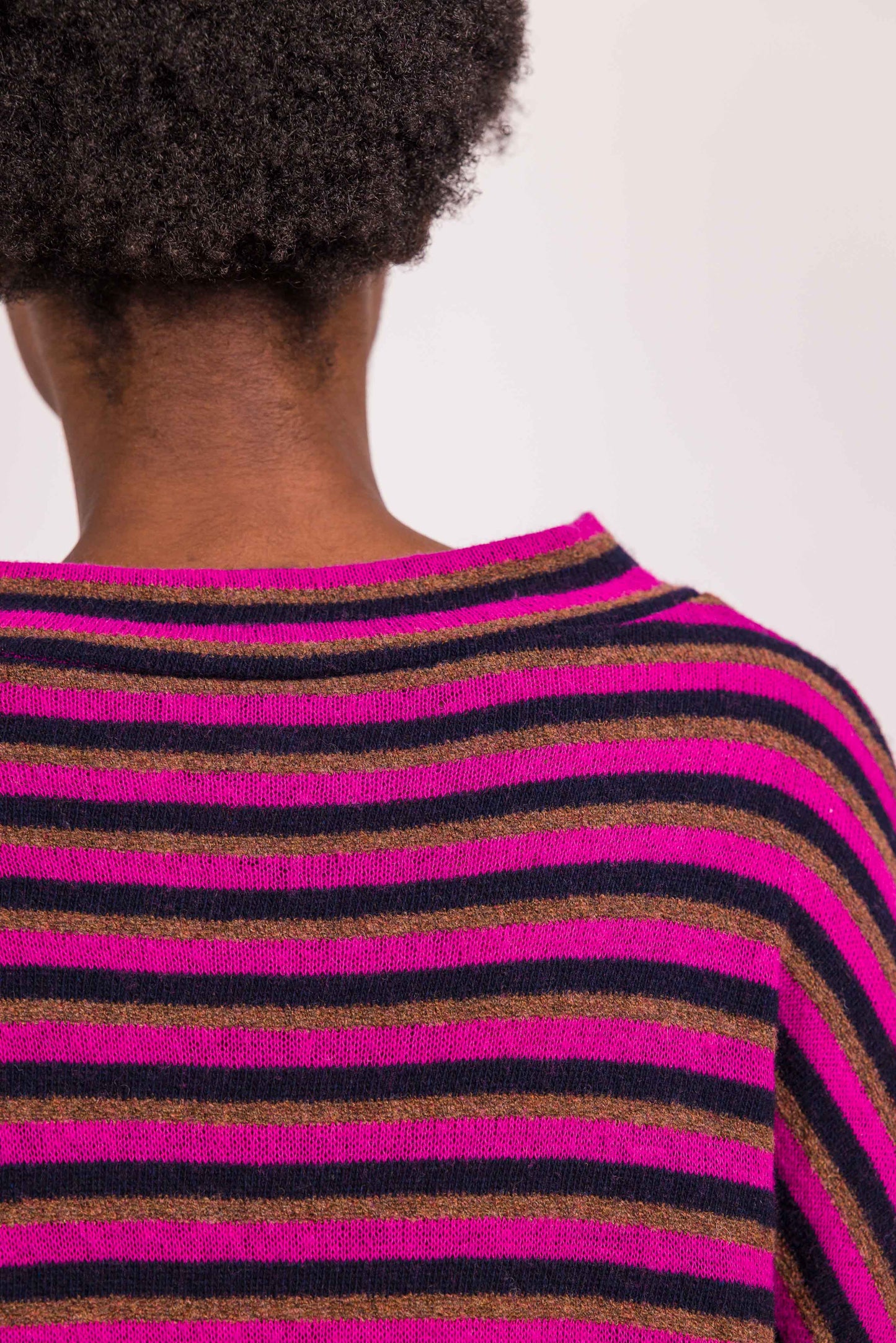 New Pull Poches rayé rose