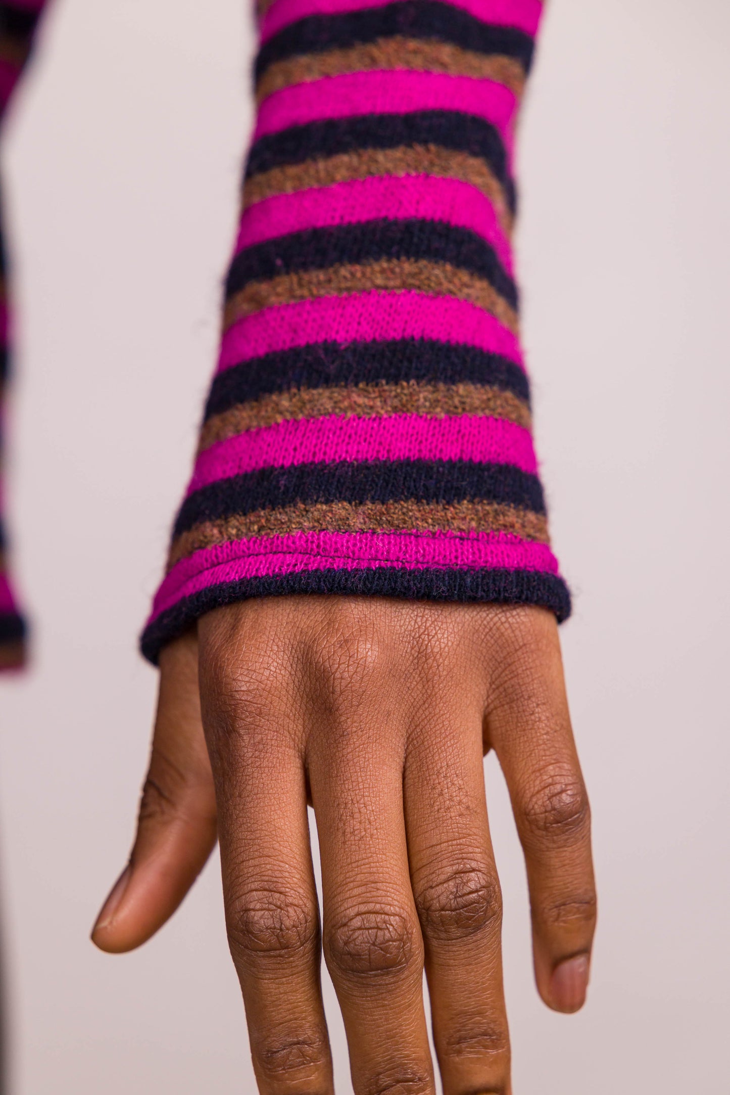 New Pull Poches rayé rose