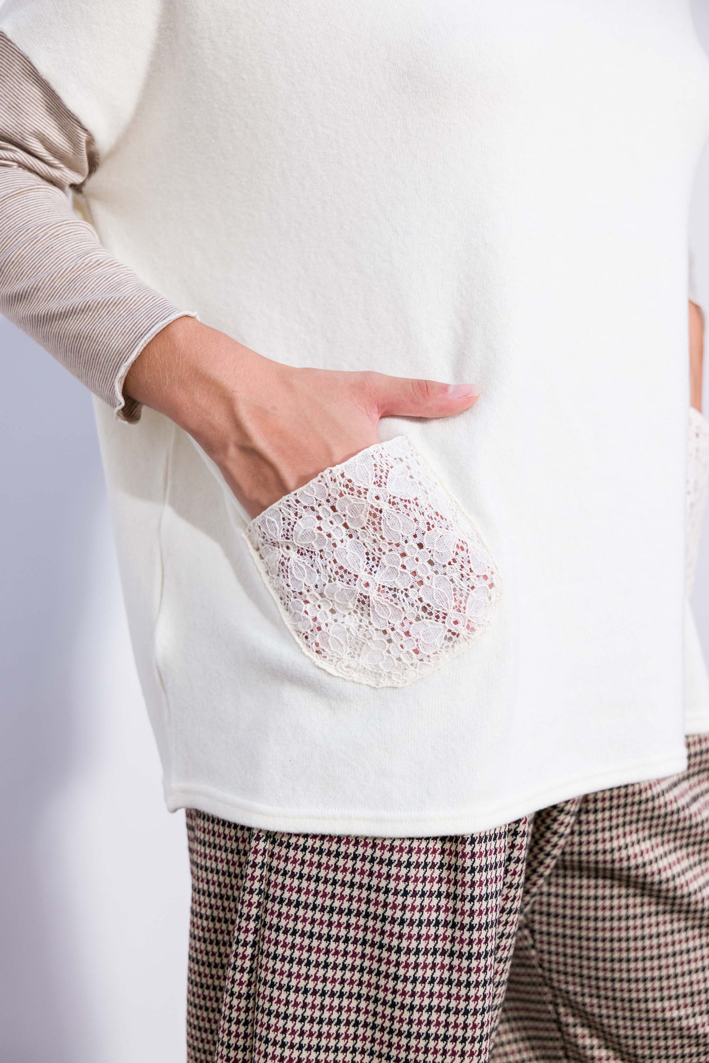 Pull Poches Blanc