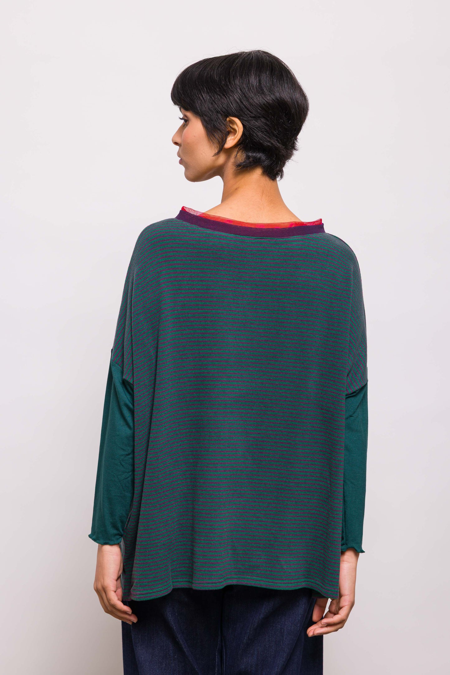 Pull Poches Rayé Vert