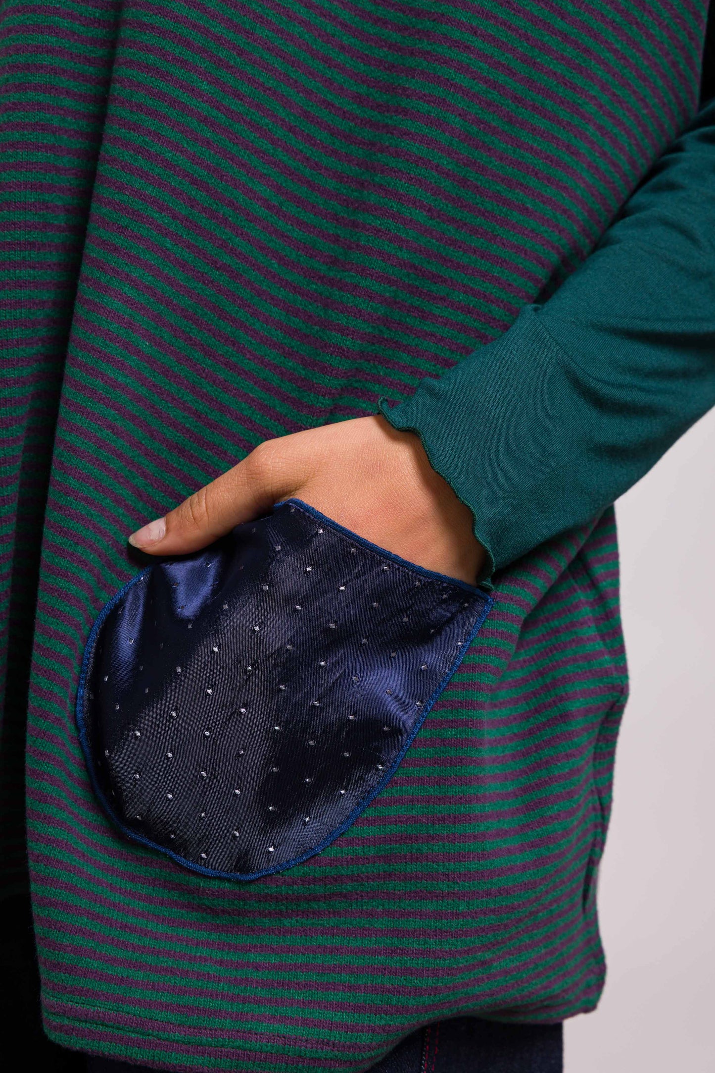 Pull Poches Rayé Vert