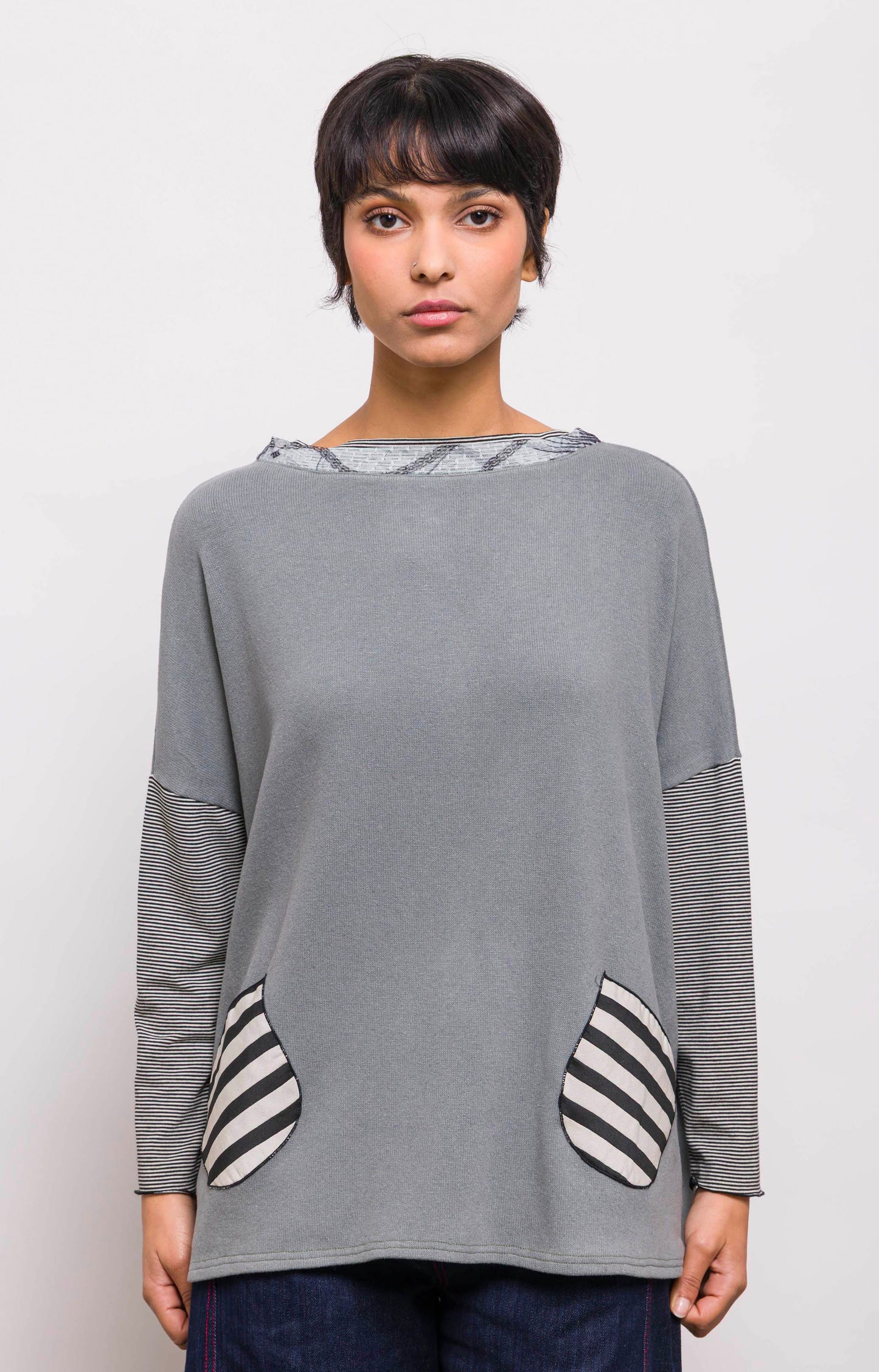 Pull Poches Vert d'eau