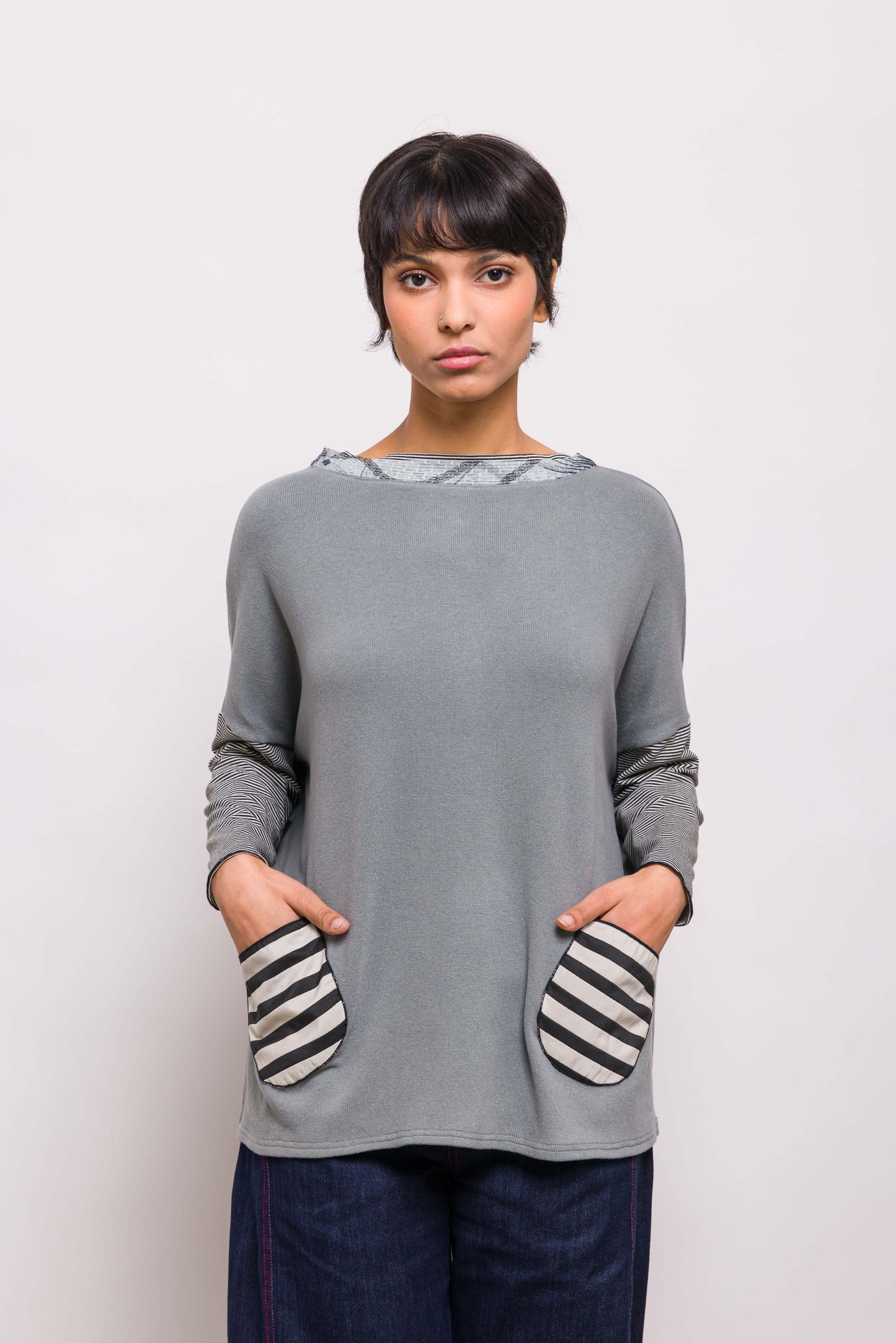 Pull Poches Vert d'eau