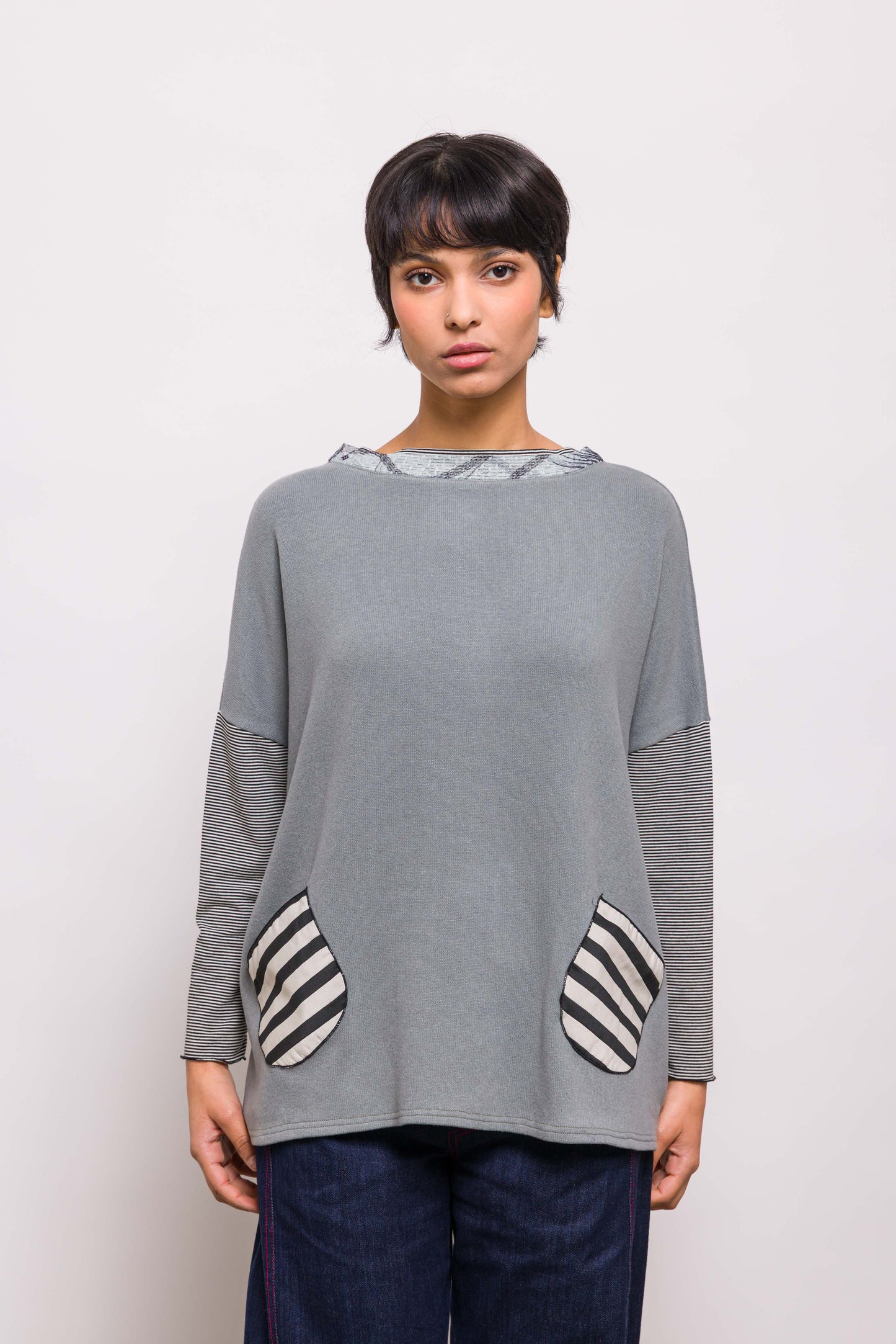 Pull Poches Vert d'eau