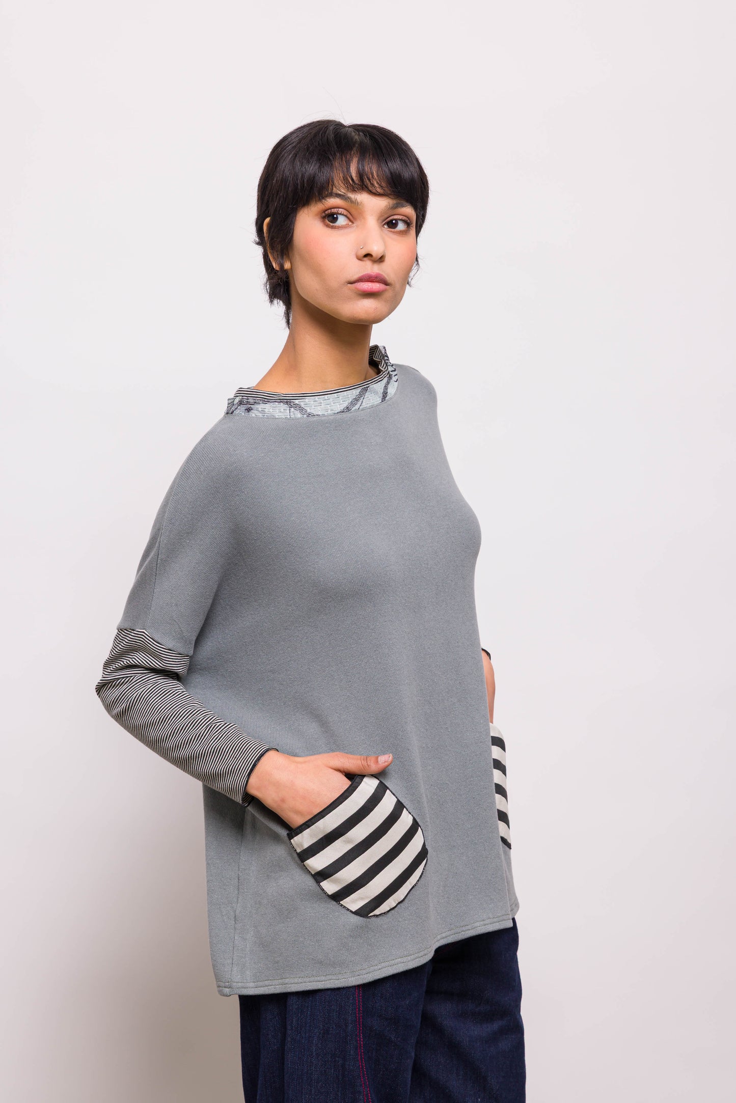 Pull Poches Vert d'eau