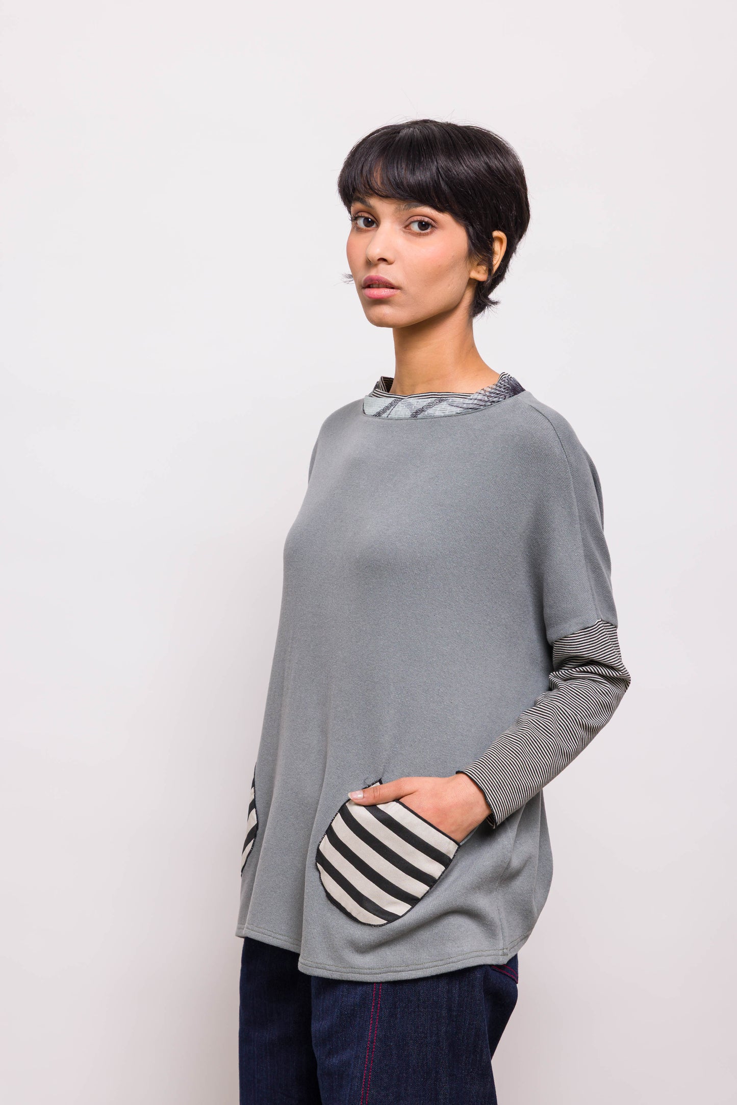 Pull Poches Vert d'eau