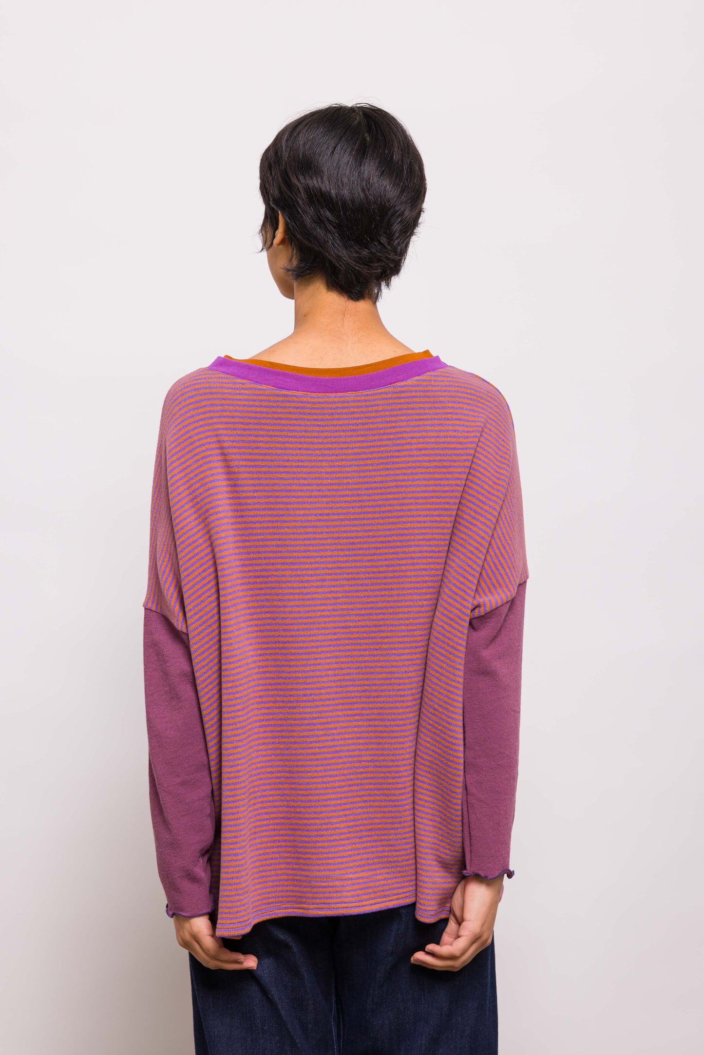 Pull Poches Rayé Violet