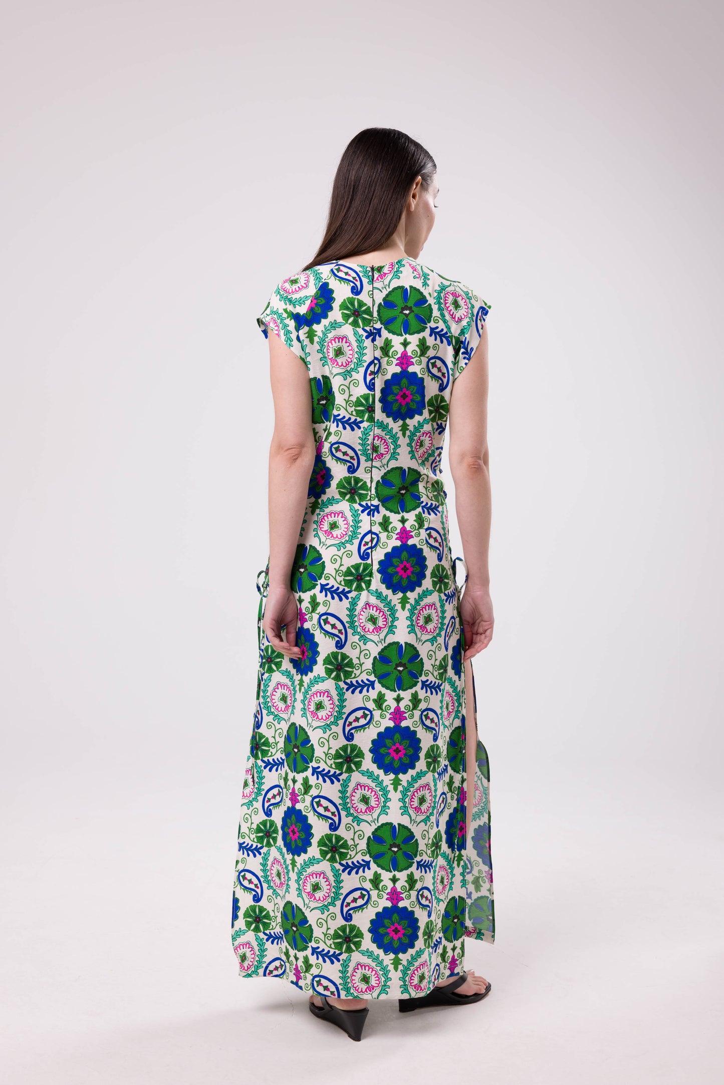 Robe Alba fleurs vertes