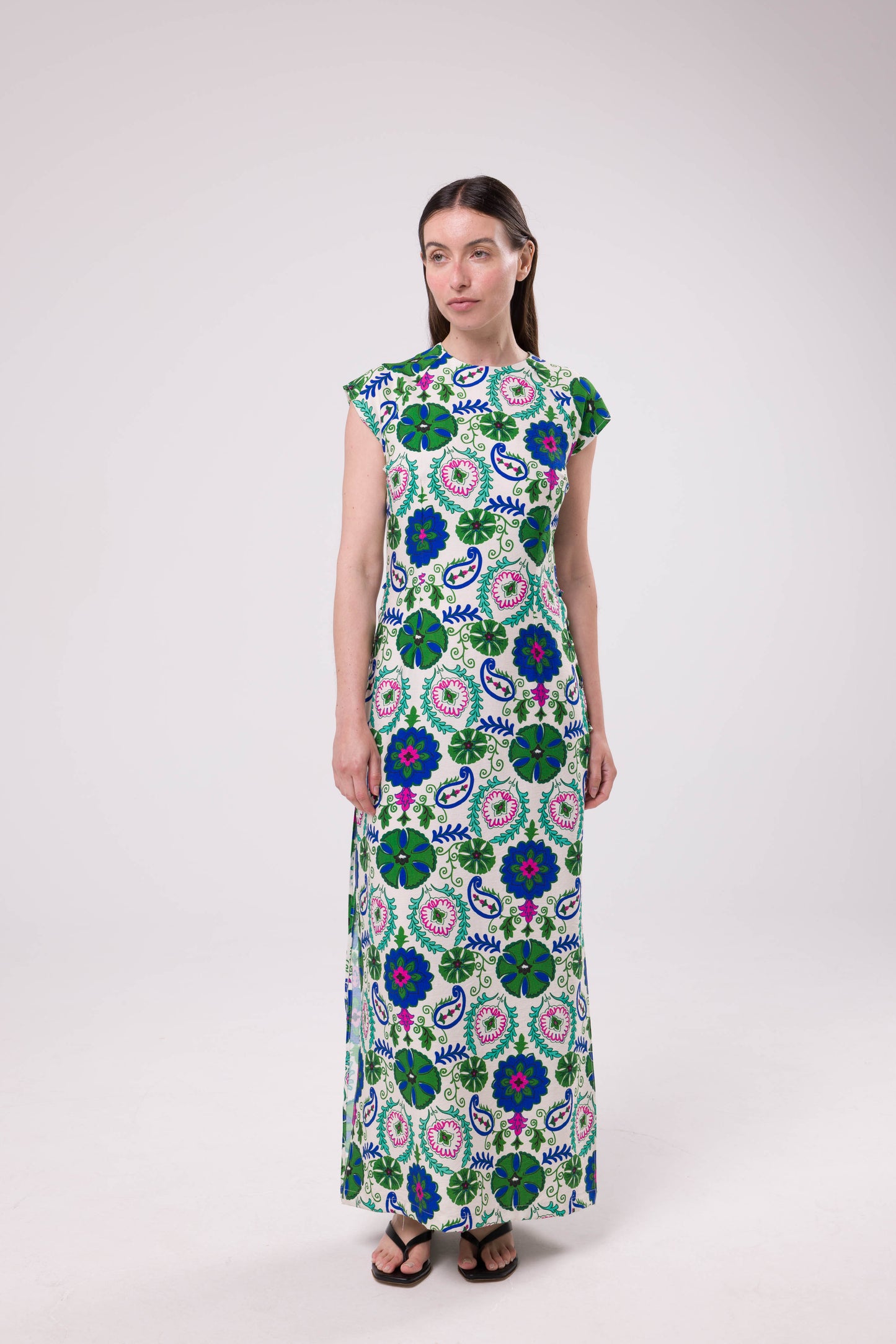 Robe Alba fleurs vertes